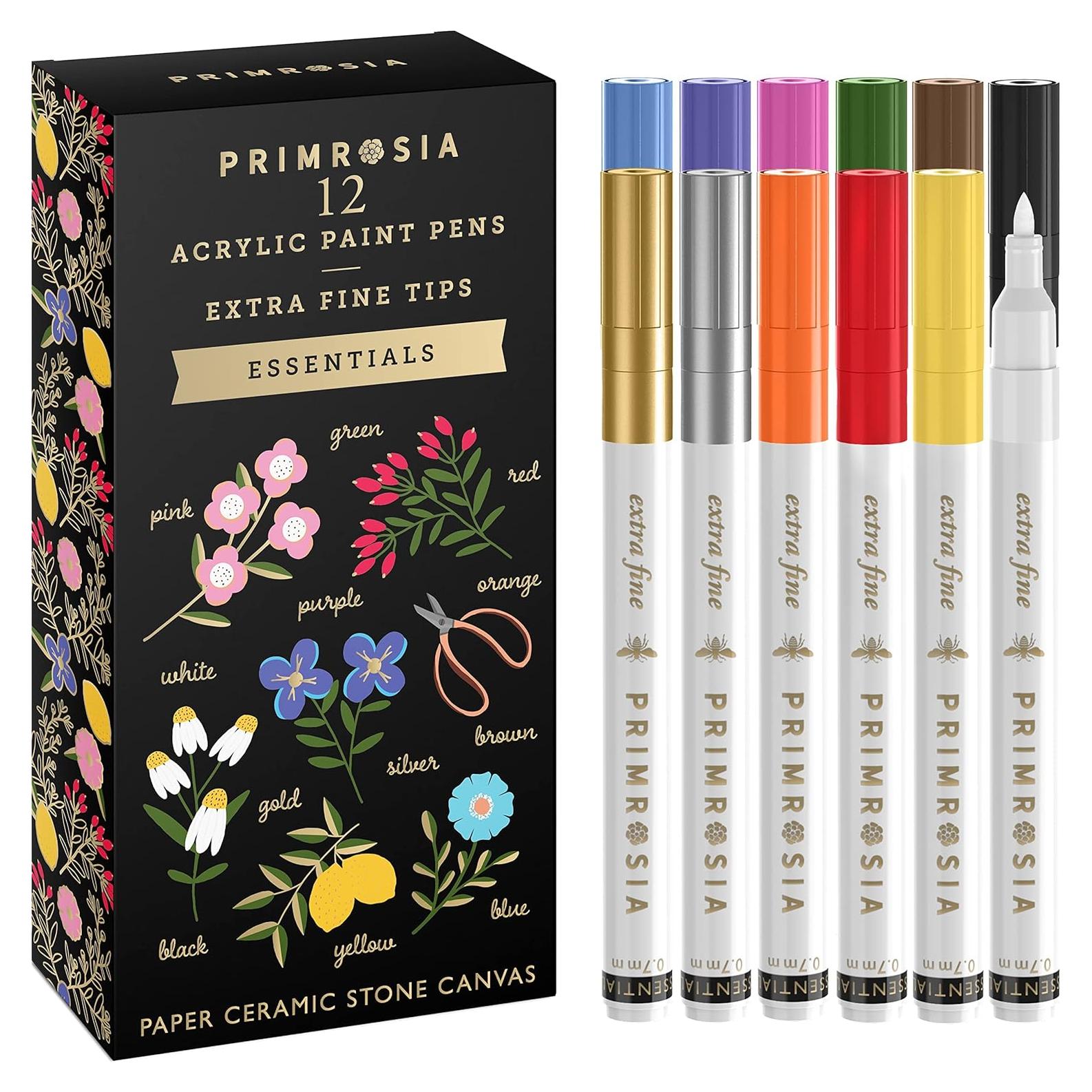 Marcadores de Pintura Acrílica Primrosia - 12 Colores Esenciales