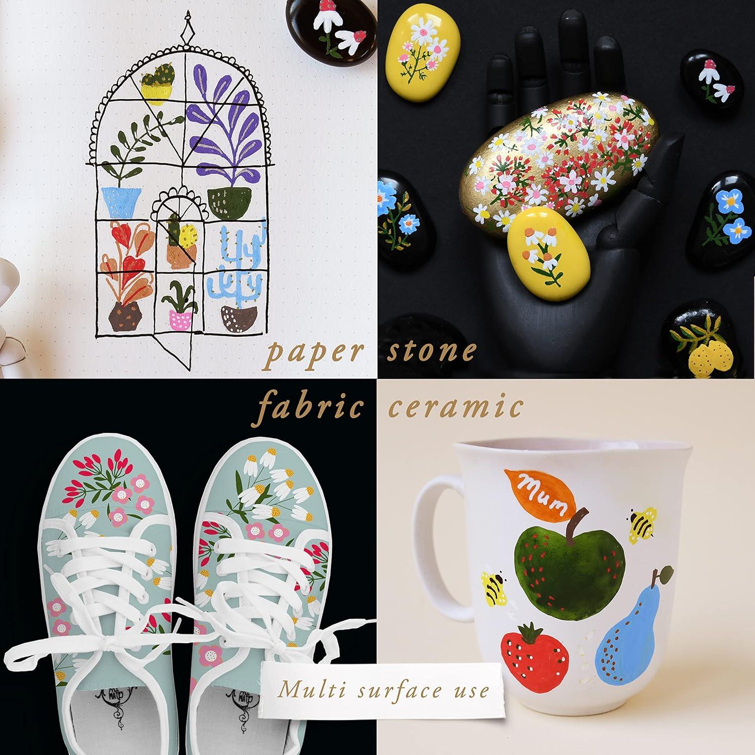 Marcadores de Pintura Acrílica Primrosia - 12 Colores Esenciales