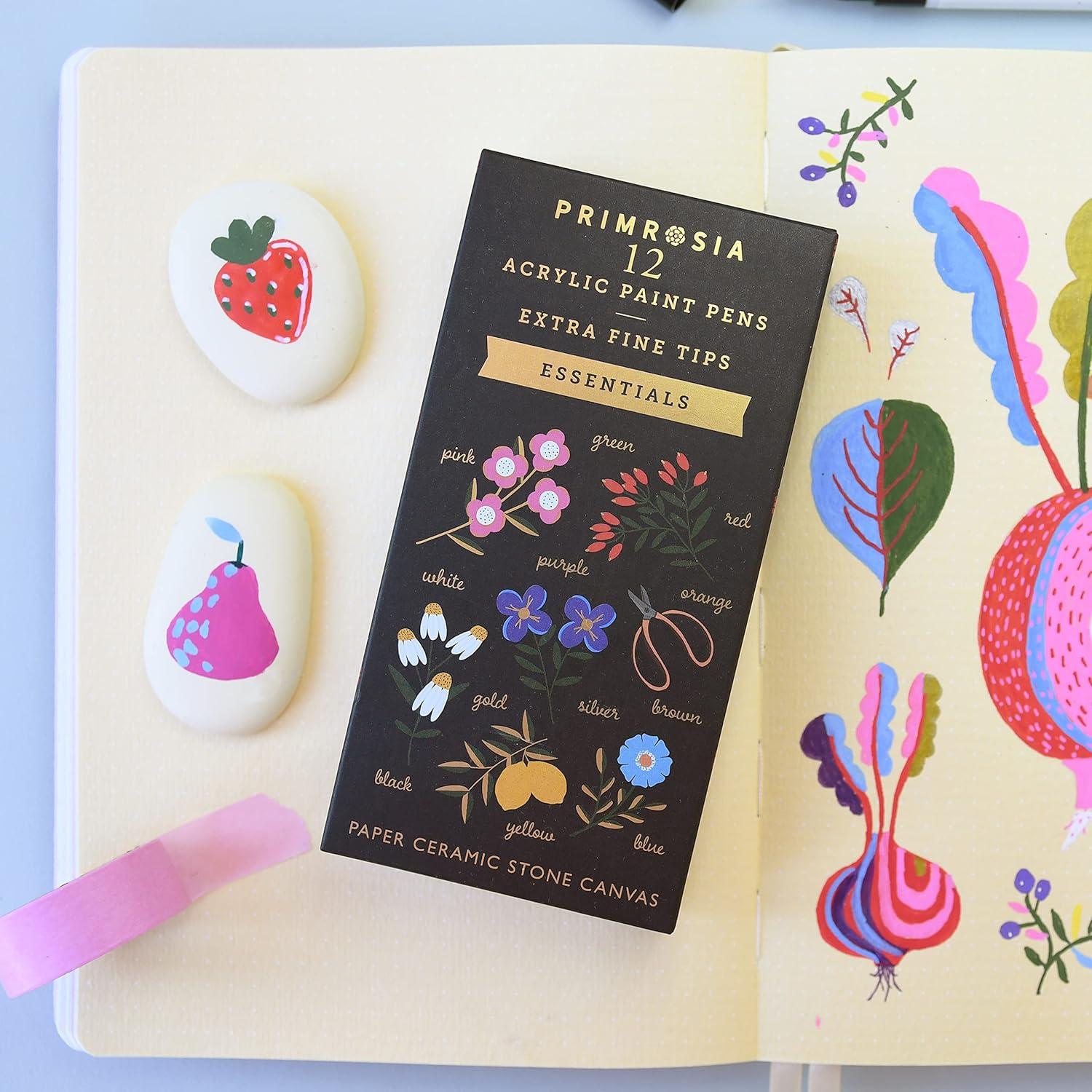 Marcadores de Pintura Acrílica Primrosia - 12 Colores Esenciales