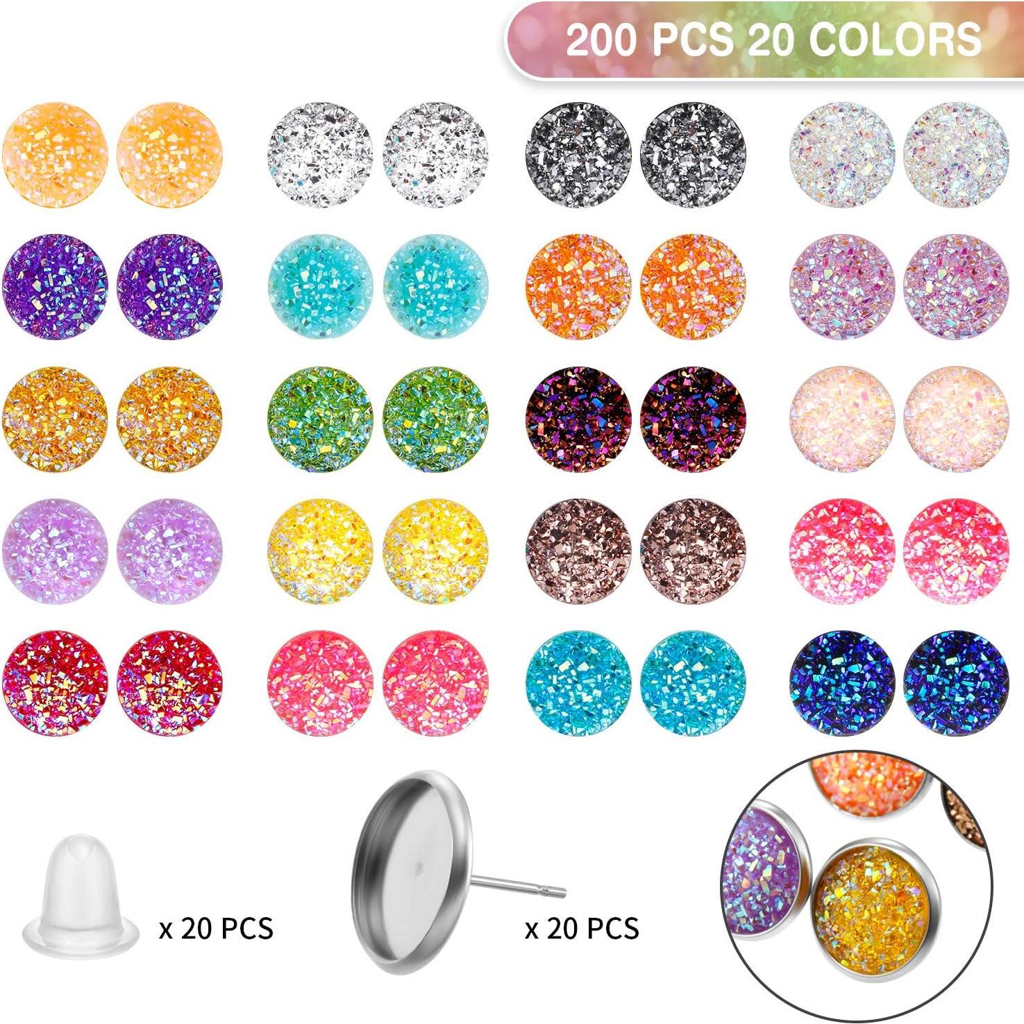 Kit de Joyería DIY Maitys 200 Pcs Cabochones Resina 8mm