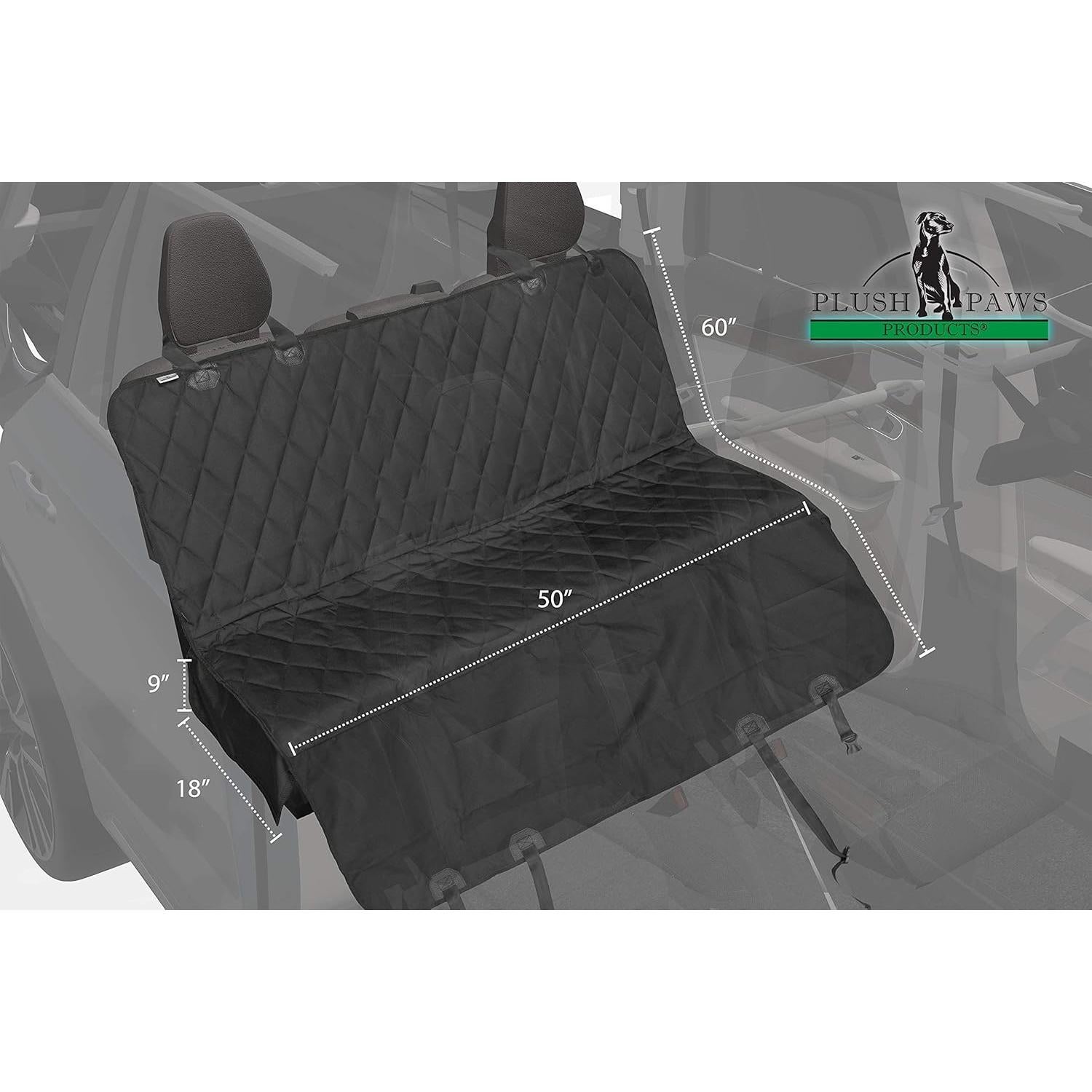 Protector de Asiento Trasero Plush Paws Pequeño Negro 127x152cm