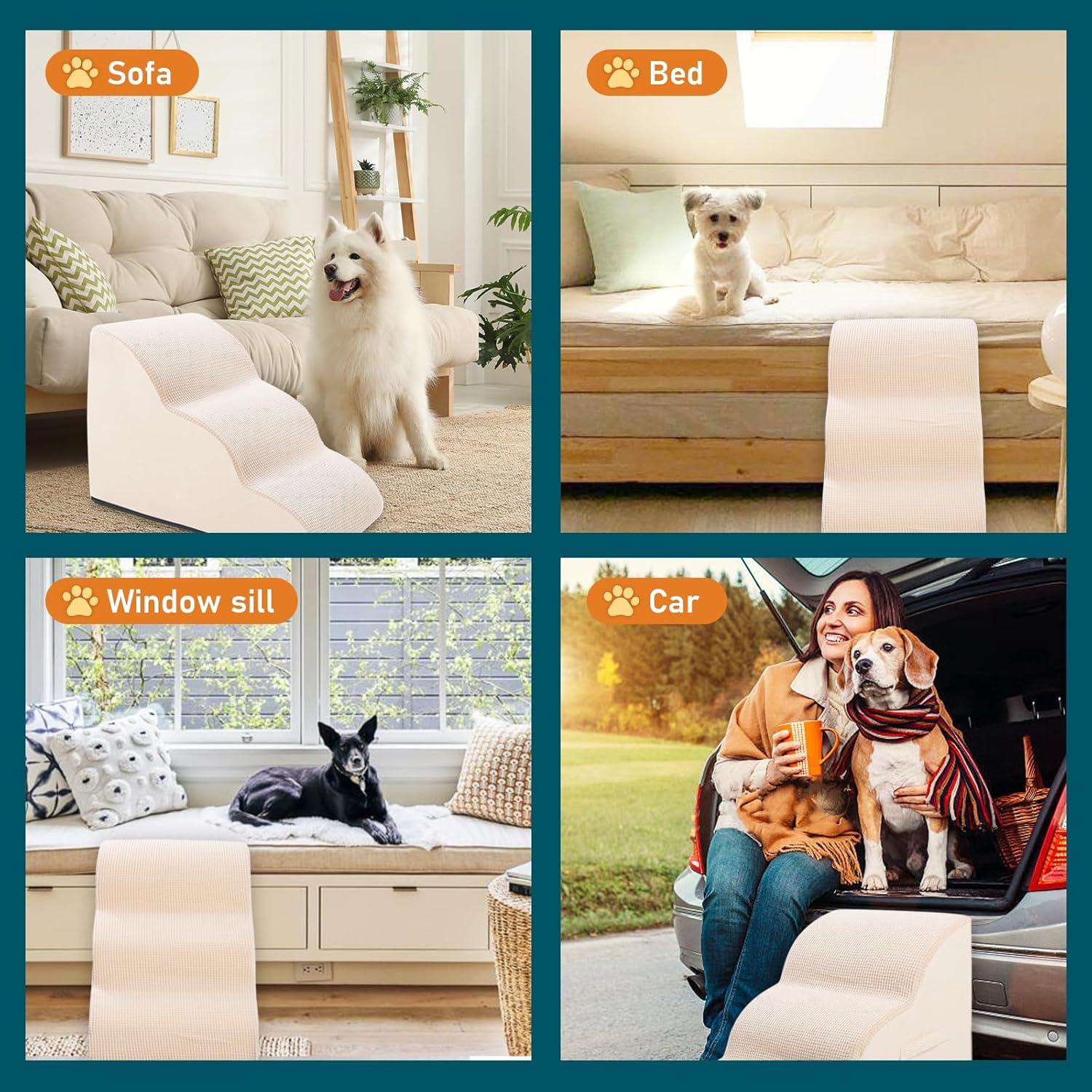 Escalones para Perros Vhaso Beige 3 Escalones 40.64 cm