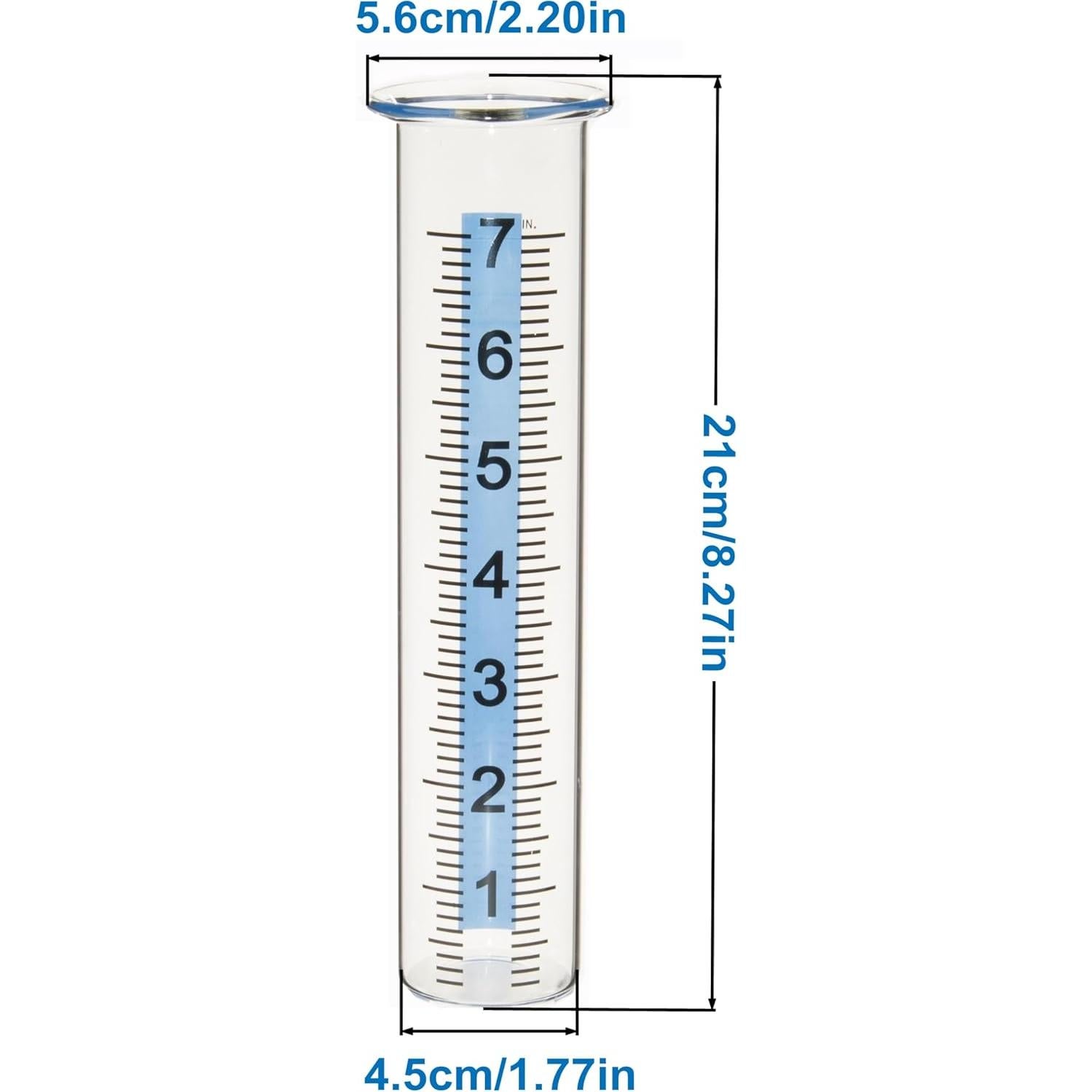 Medidor de Lluvia de Vidrio Mateda 7" (17.78 cm) con Tapa
