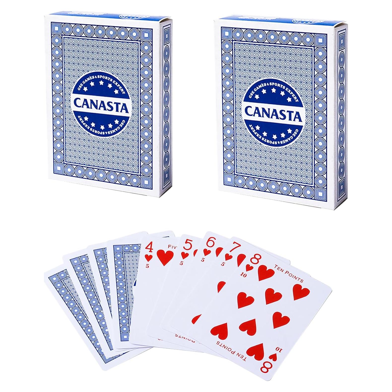 Juego de Canasta GSE - 2 Barajas Azules con Reglas