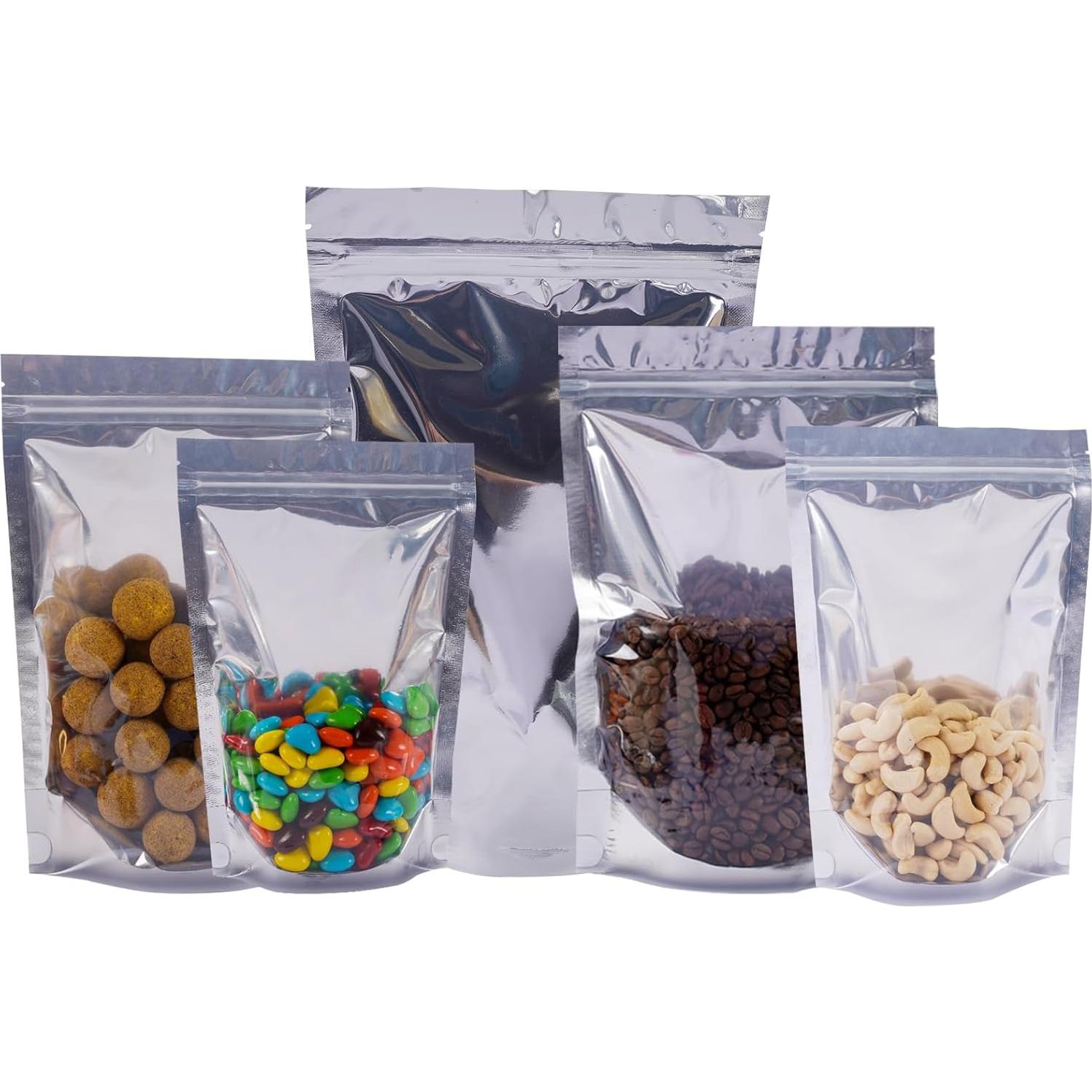 Paquete de 100 bolsas Mylar Funnyleaf 10x15 cm reutilizables