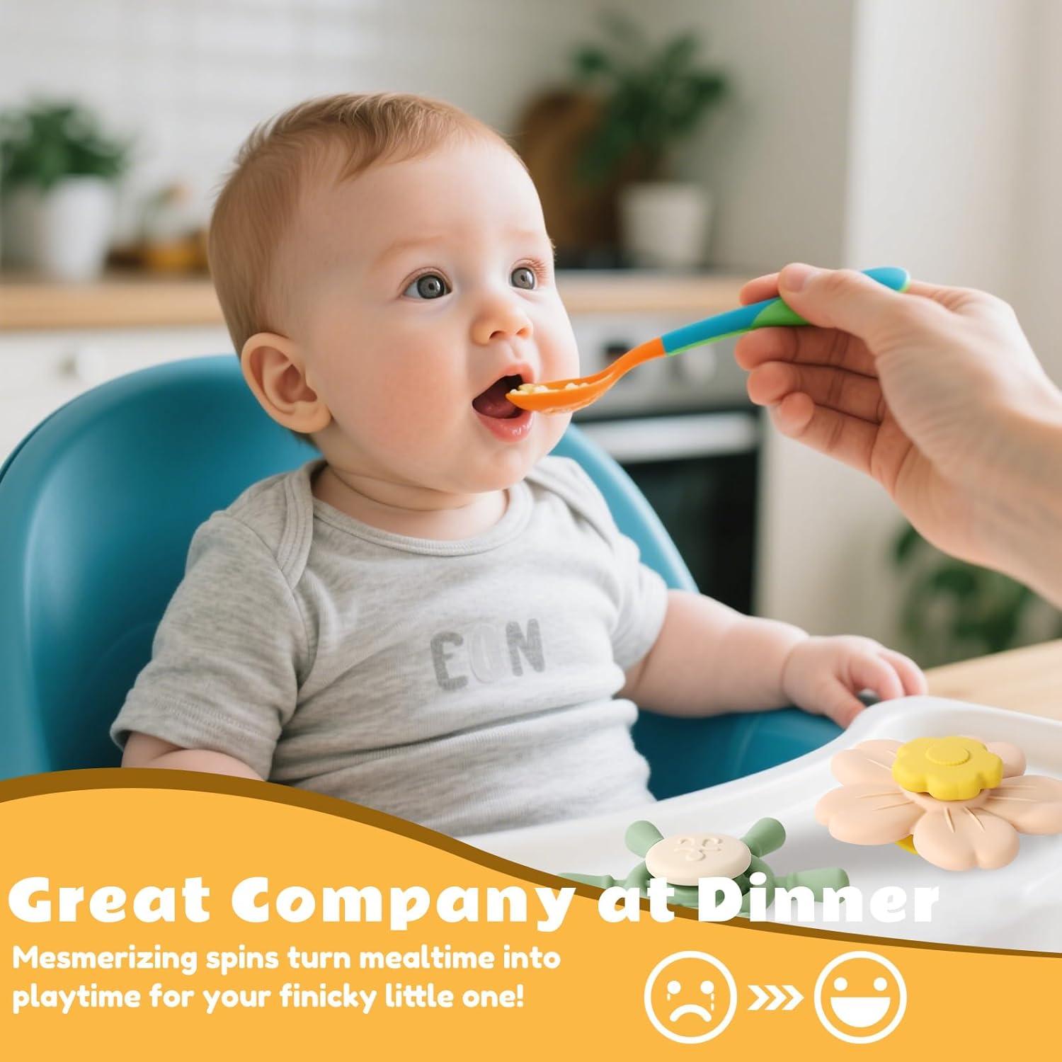 Juguete Spinner de Ventosa de Silicona Socub - Salvia/Rosa