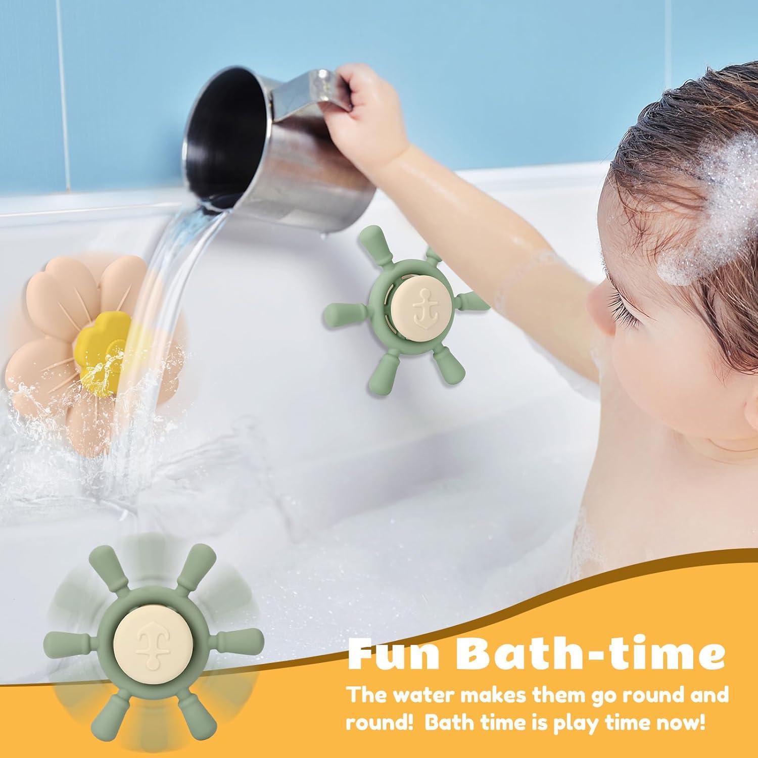 Juguete Spinner de Ventosa de Silicona Socub - Salvia/Rosa