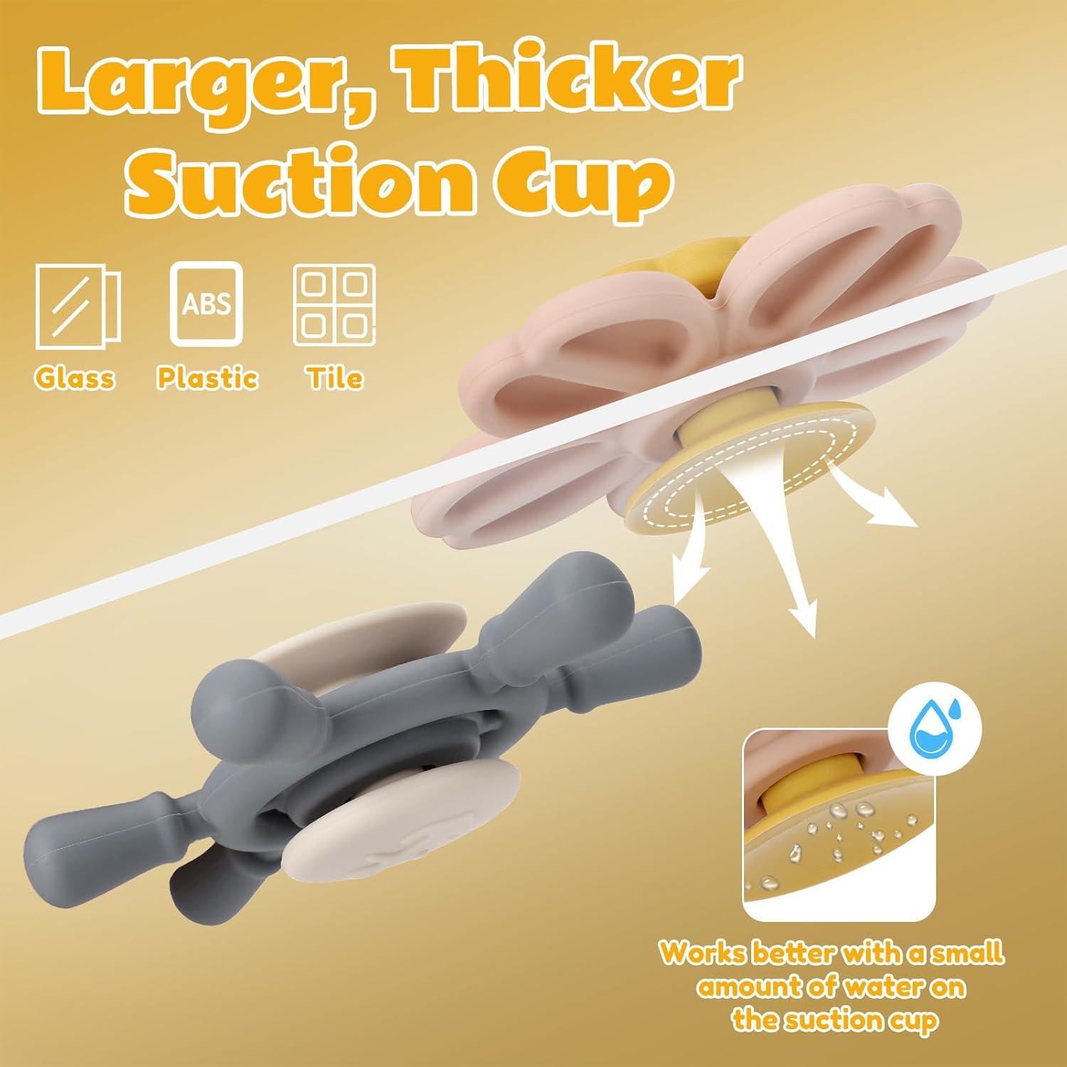 Juguete Spinner de Ventosa de Silicona Socub - Salvia/Rosa