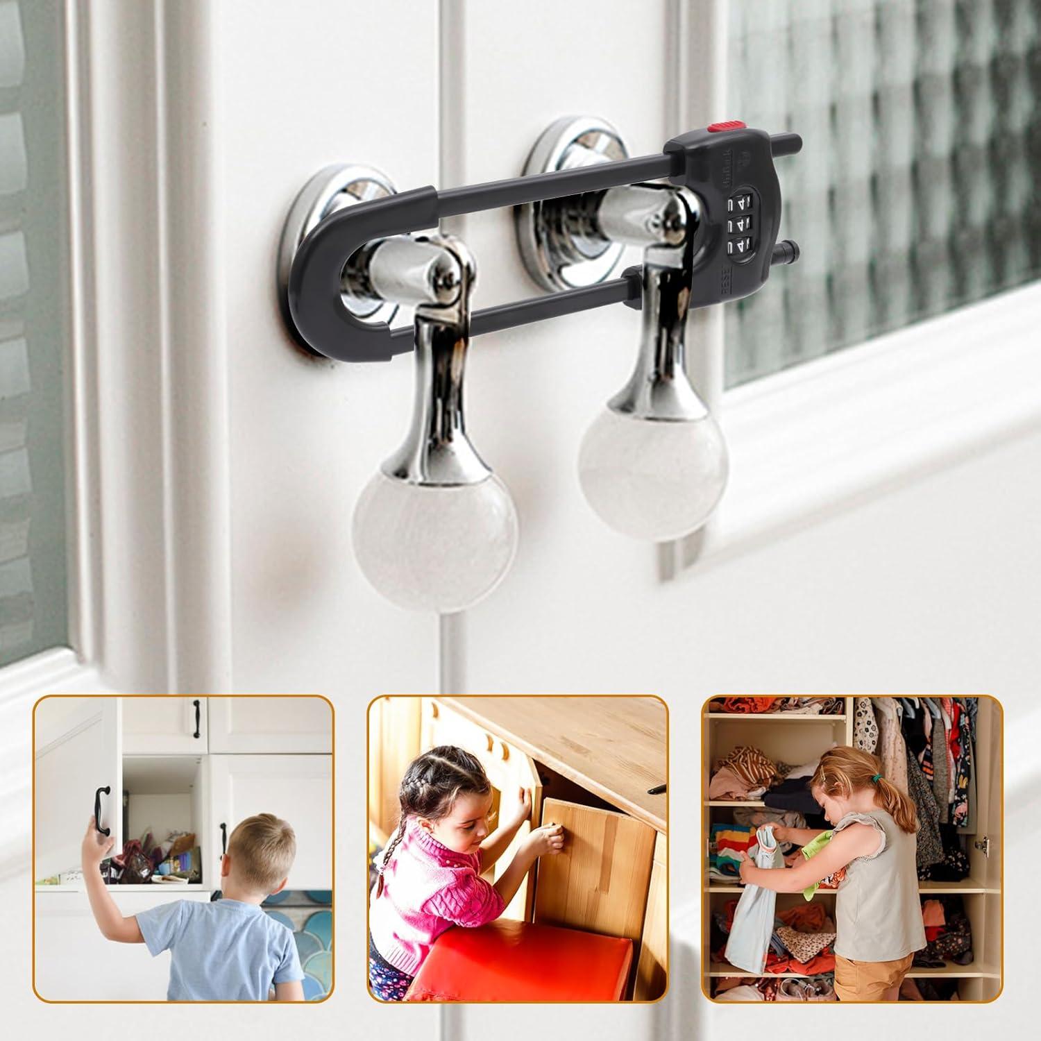 Cerraduras Deslizantes para Gabinetes xuanxi star - 4 Piezas Negro