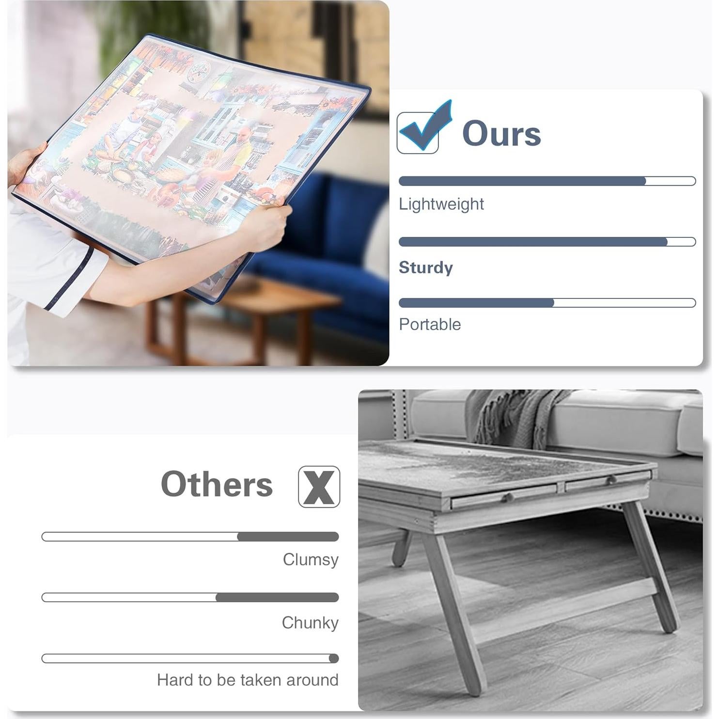 Tablero de Rompecabezas Tektalk Portátil 77.8x53 cm - Caqui