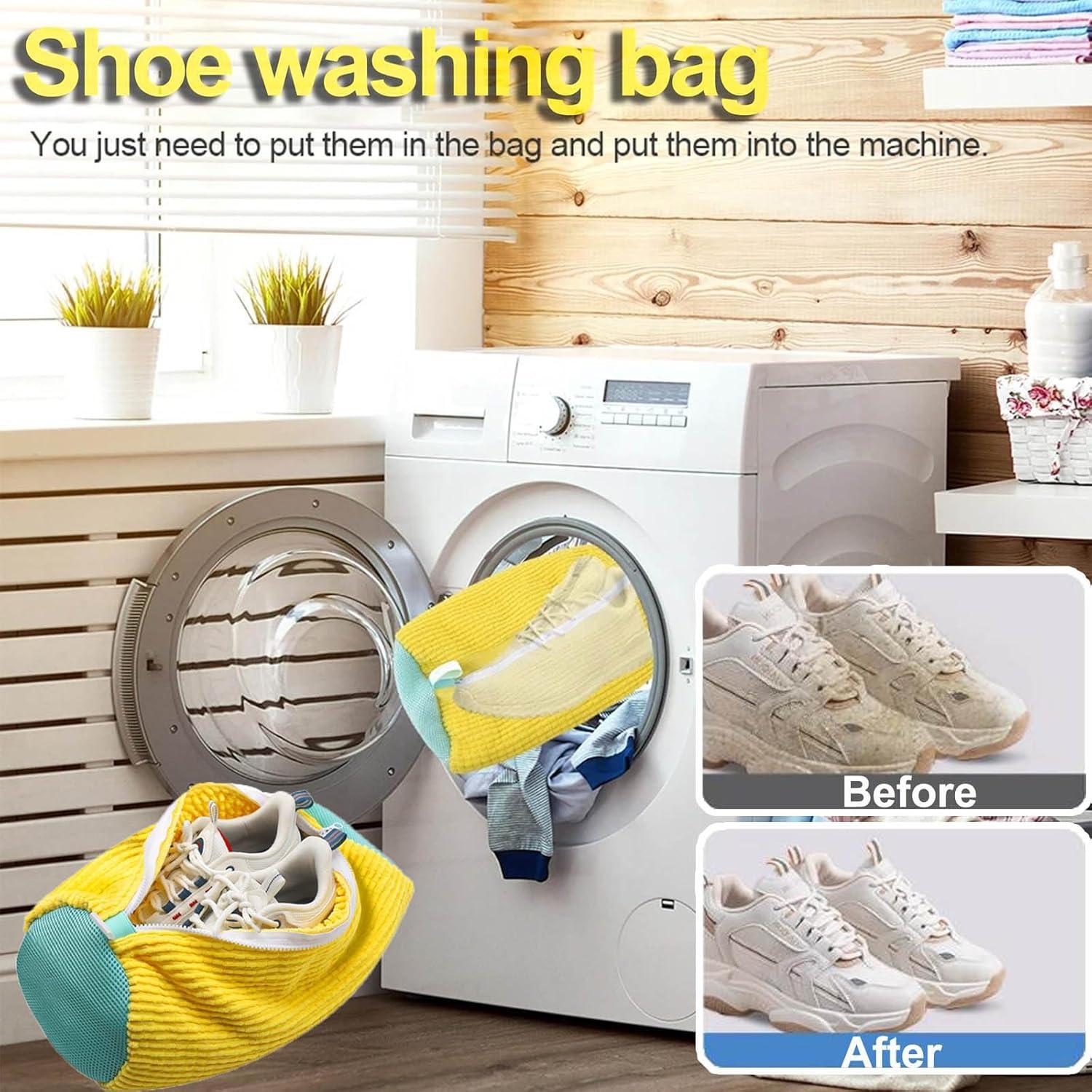 Bolsa de Lavado de Zapatos FOYOUHA Amarillo 2 Pcs Reutilizable