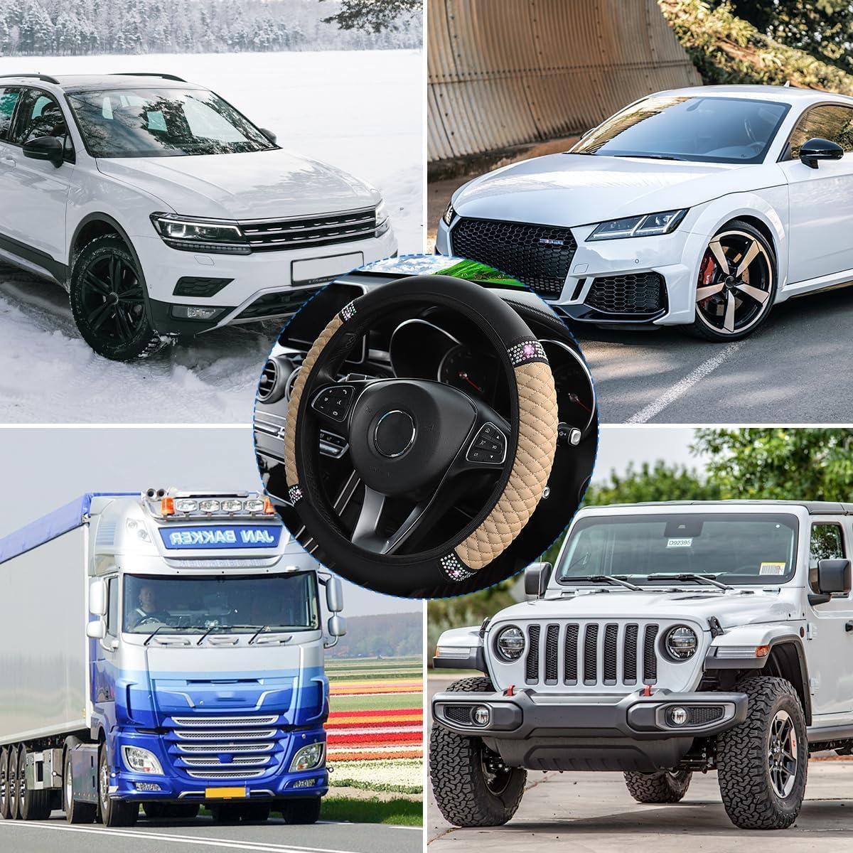 Cubierta de Volante Osilly Beige 37-38 cm Cuero Suave Brillante