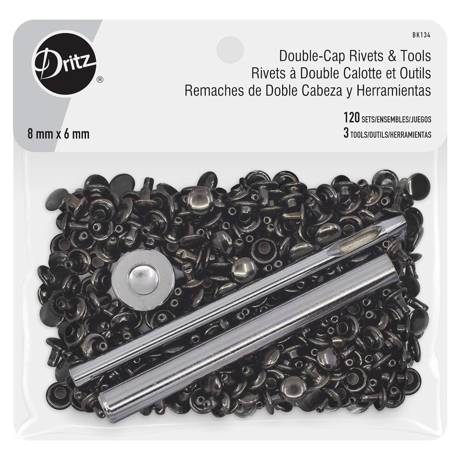 Remaches Doble Tapón Gunmetal Dritz con Herramientas 136g