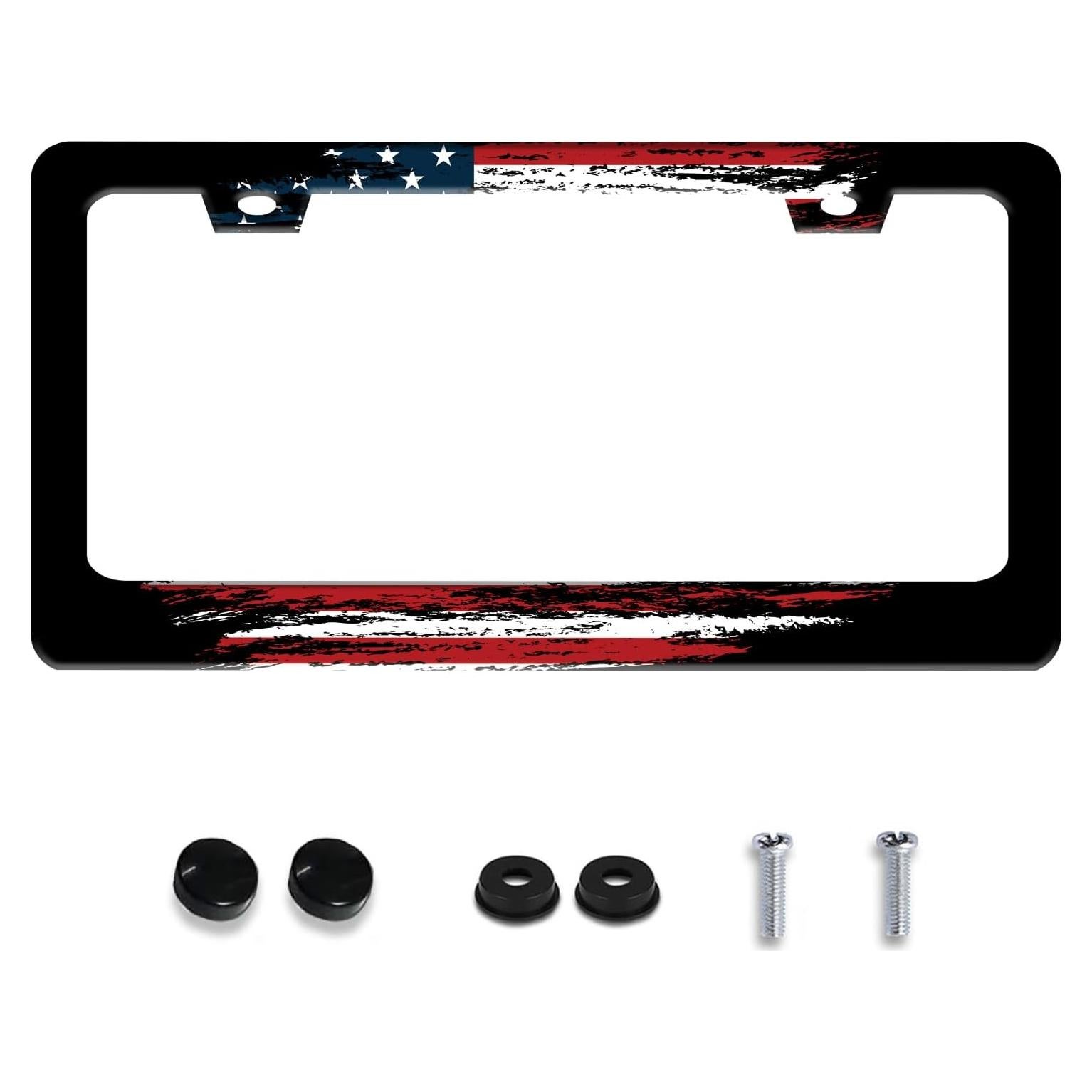 Marco de Placa de Licencia Personalizado Invincibleframe Bandera Americana 30.99 x 16 cm