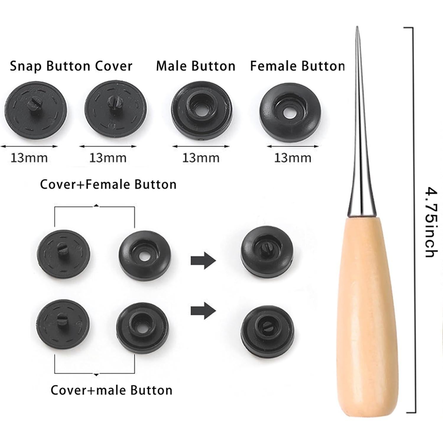 Kit de Botones de Plástico GTAAOY T5 140 Sets 14 Colores