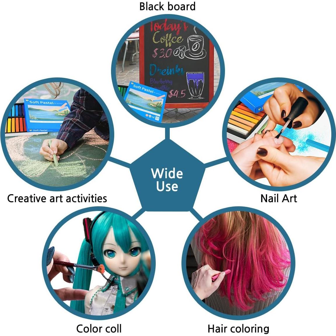 Pasteles de Tiza Suave HA SHI 24 Colores No Tóxicos