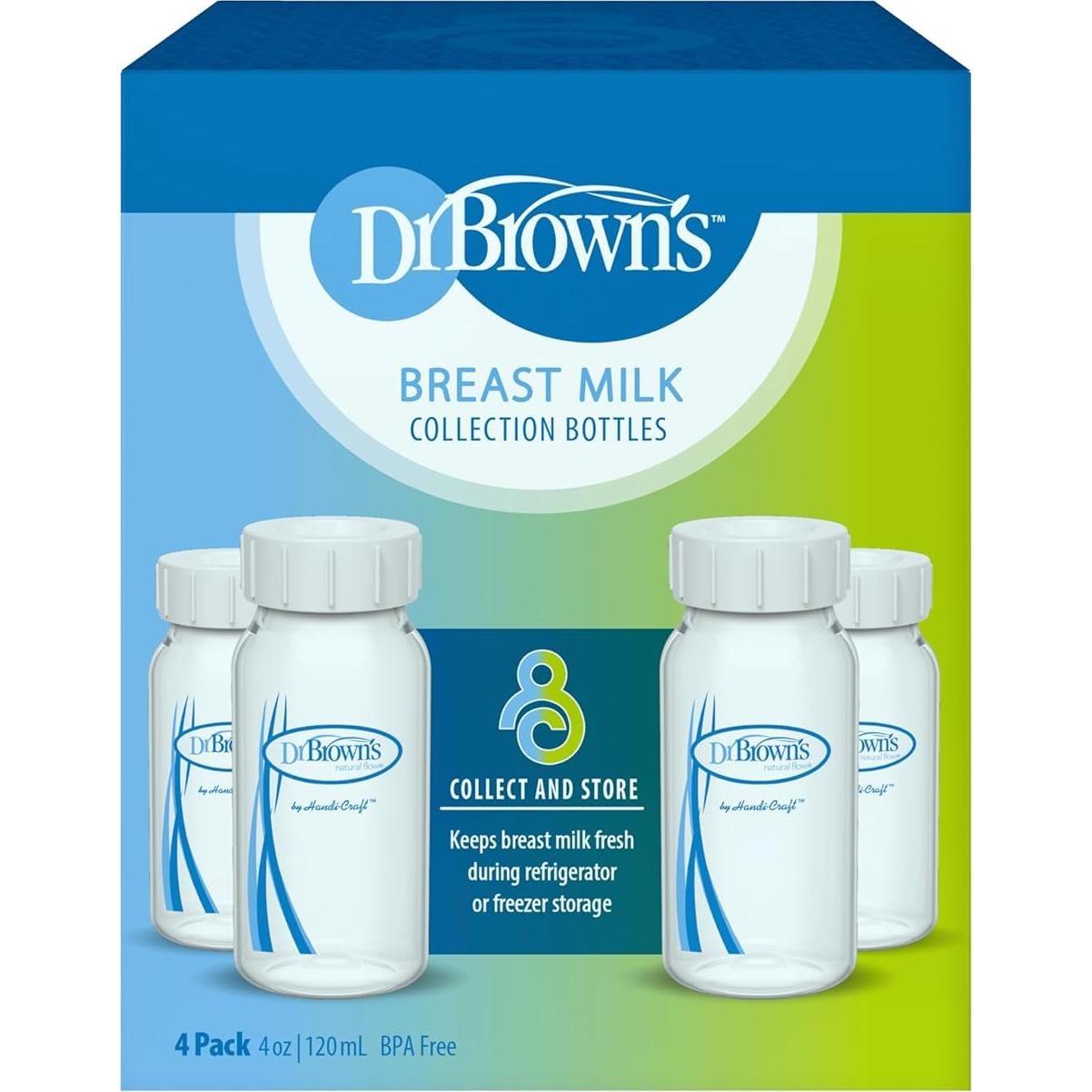 Botellas de Recolección de Leche Materna Dr. Brown 120 mL - Paquete de 4