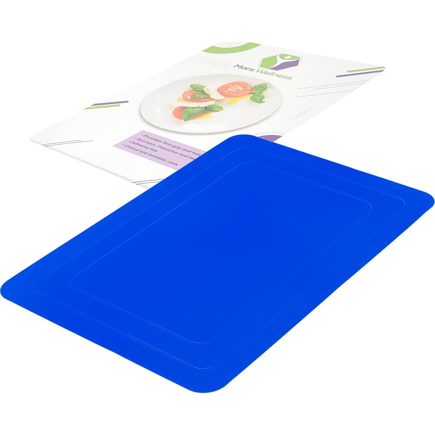Alfombrilla Antideslizante de Silicona Mars Wellness 24.89x17.78cm Azul