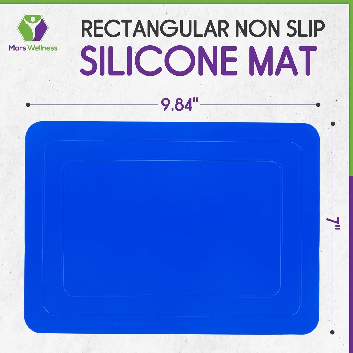 Alfombrilla Antideslizante de Silicona Mars Wellness 24.89x17.78cm Azul