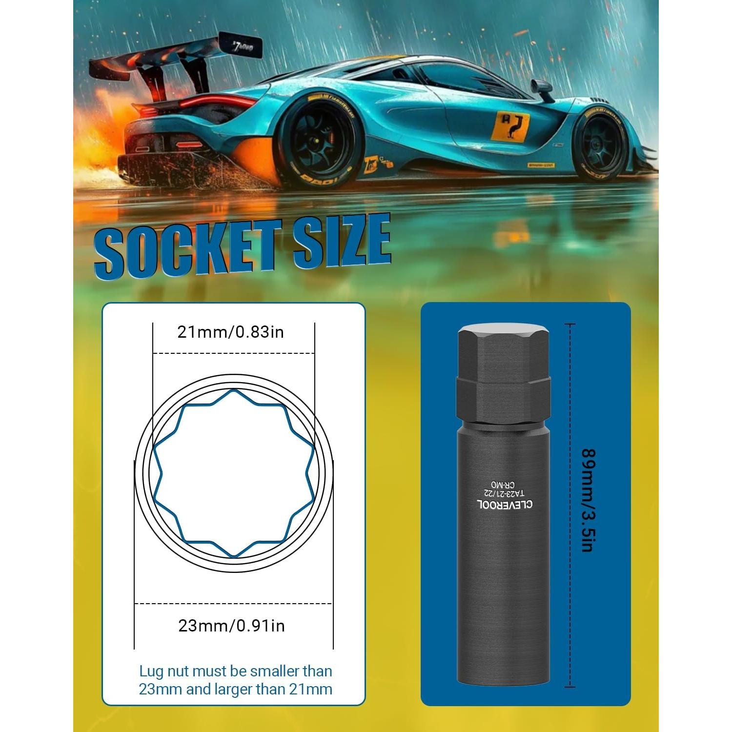 Llave de Tuerca de Spline CLEVEROOL 10 TA23-21/22 21mm 22mm