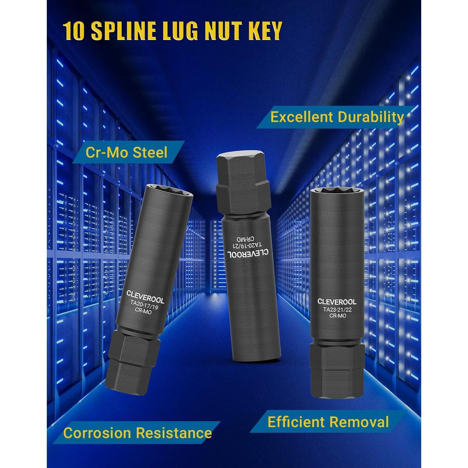 Llave de Tuerca de Spline CLEVEROOL 10 TA23-21/22 21mm 22mm