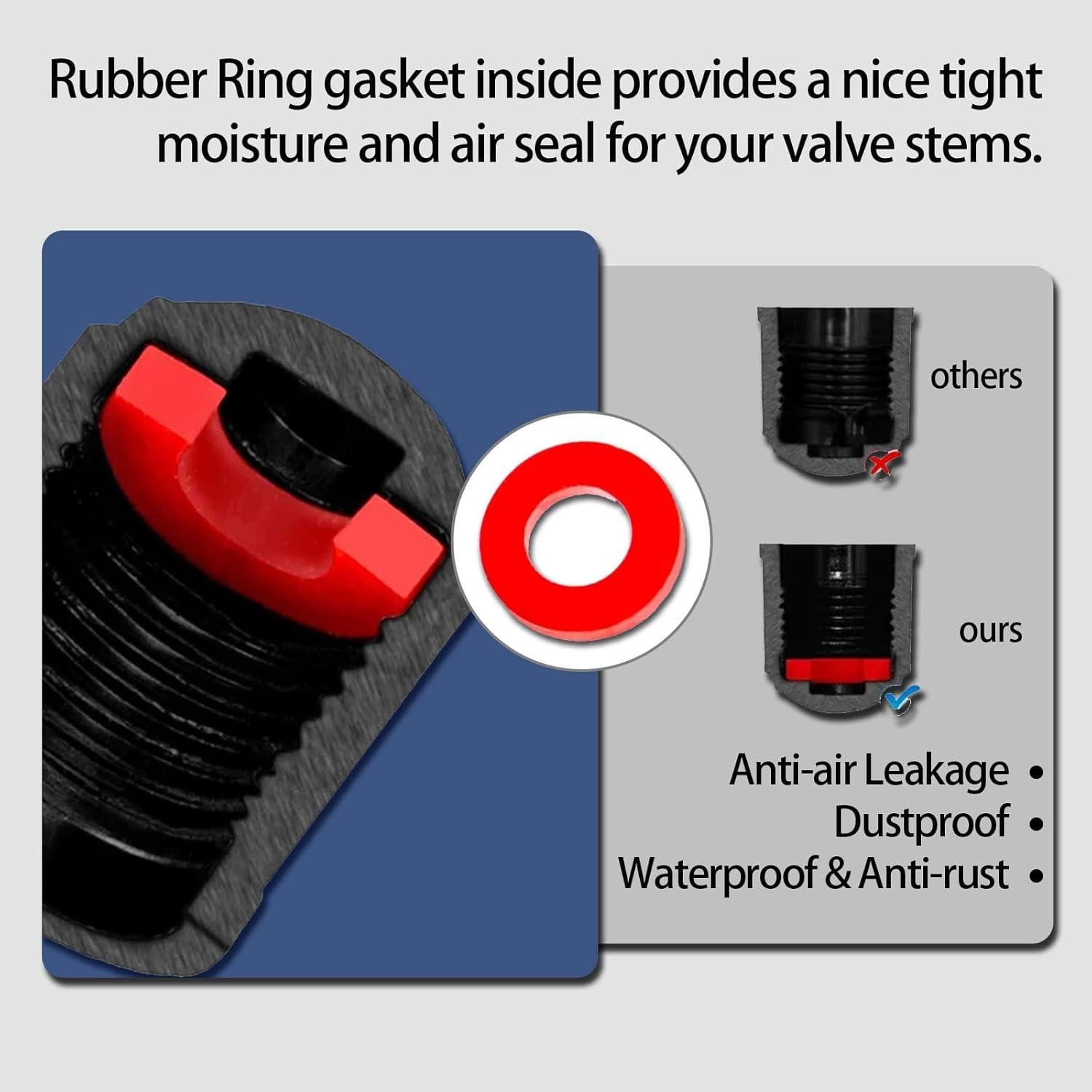 Tapas de Válvula de Neumático Piburth - 30 Piezas, Negro