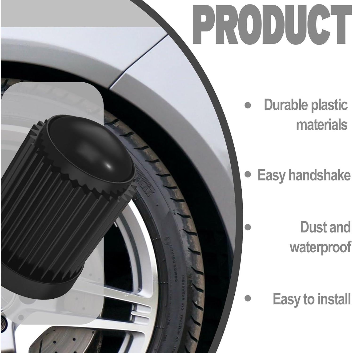 Tapas de Válvula de Neumático Piburth - 30 Piezas, Negro