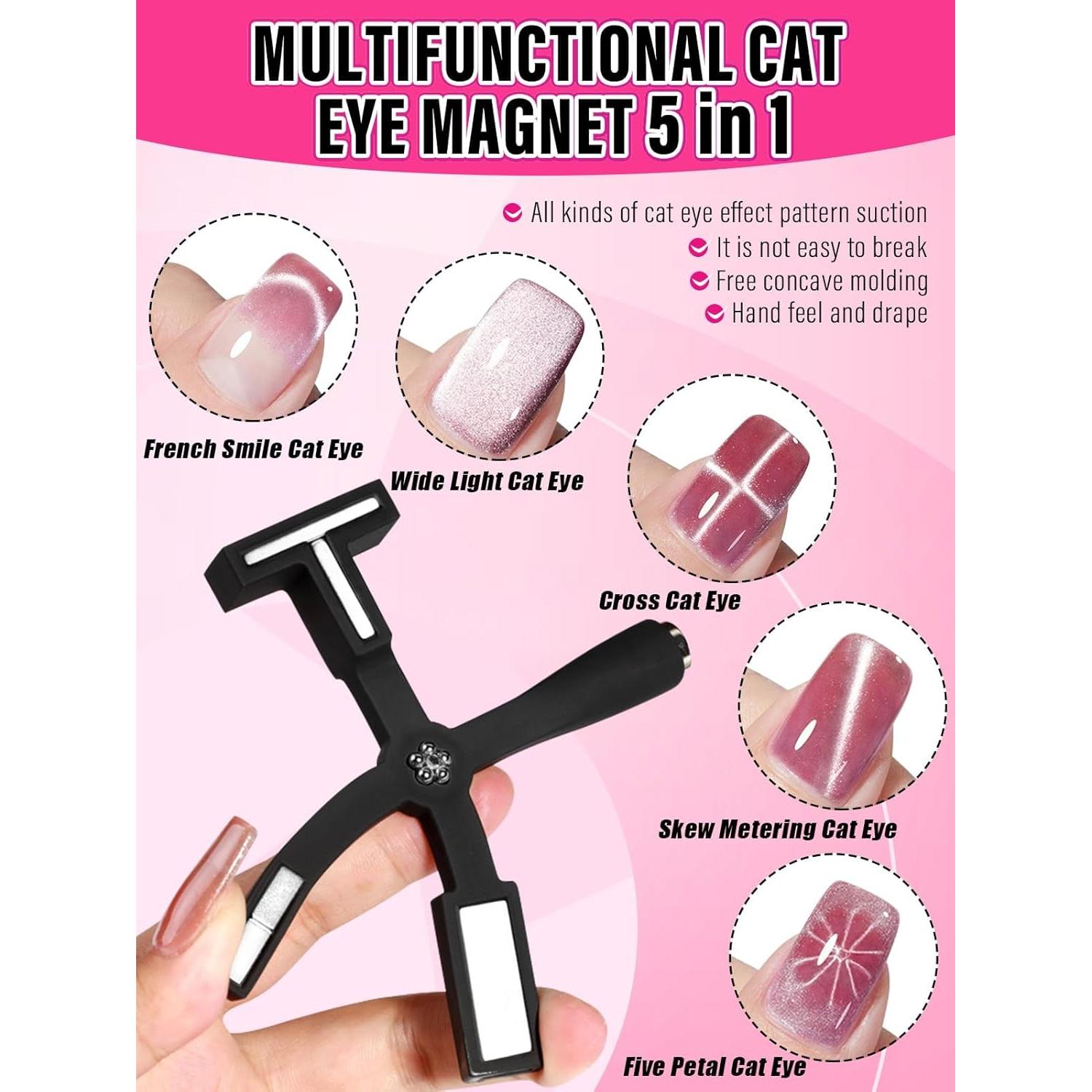 Herramientas de Imán para Uñas EBANKU 5 en 1 Doble Cara