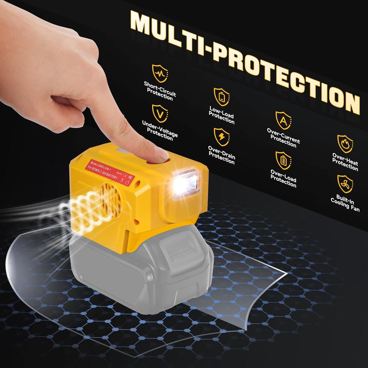 Inversor de Potencia 200W DeWalt 20V con USB y LED