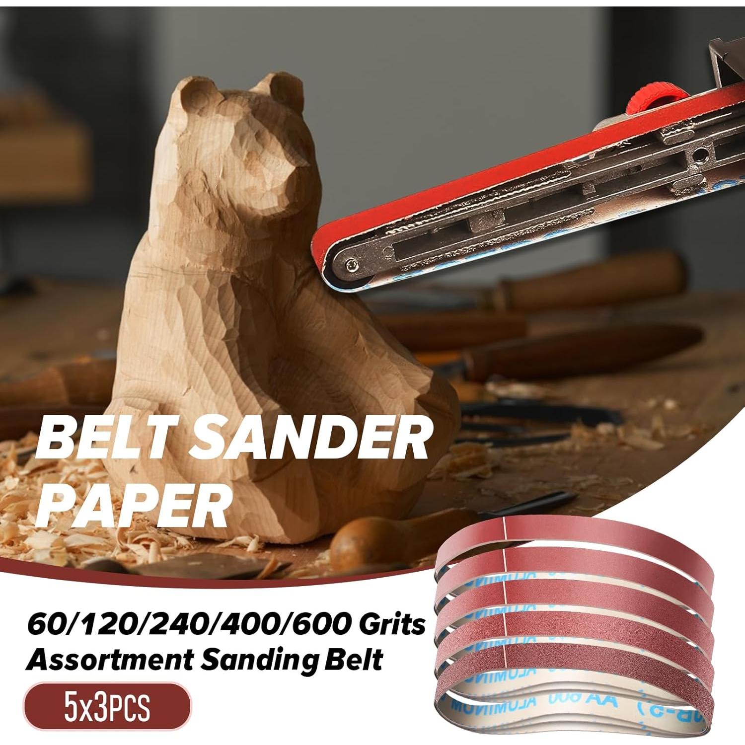 Cinta de Lijado 15mm Abluming 5PCS Granos 60-600 para Lijadora