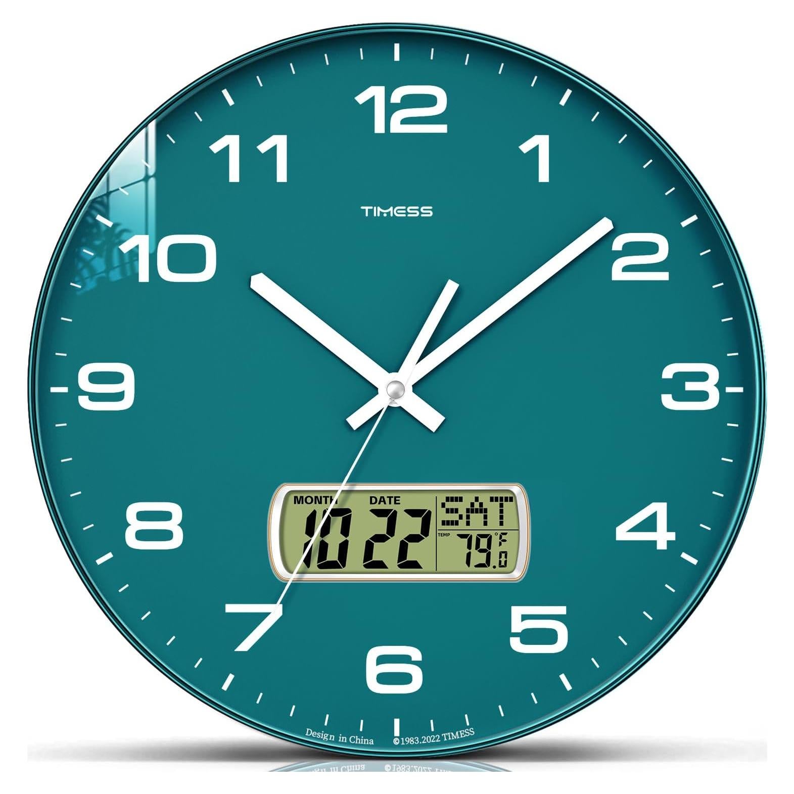 Reloj de Pared TIMESS 25,4 cm Silencioso con Calendario