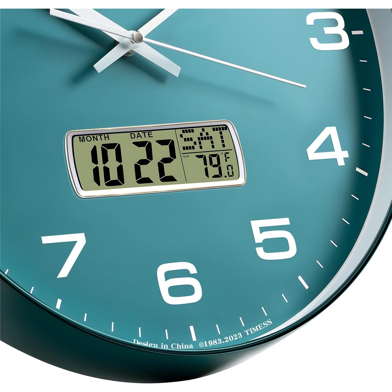 Reloj de Pared TIMESS 25,4 cm Silencioso con Calendario