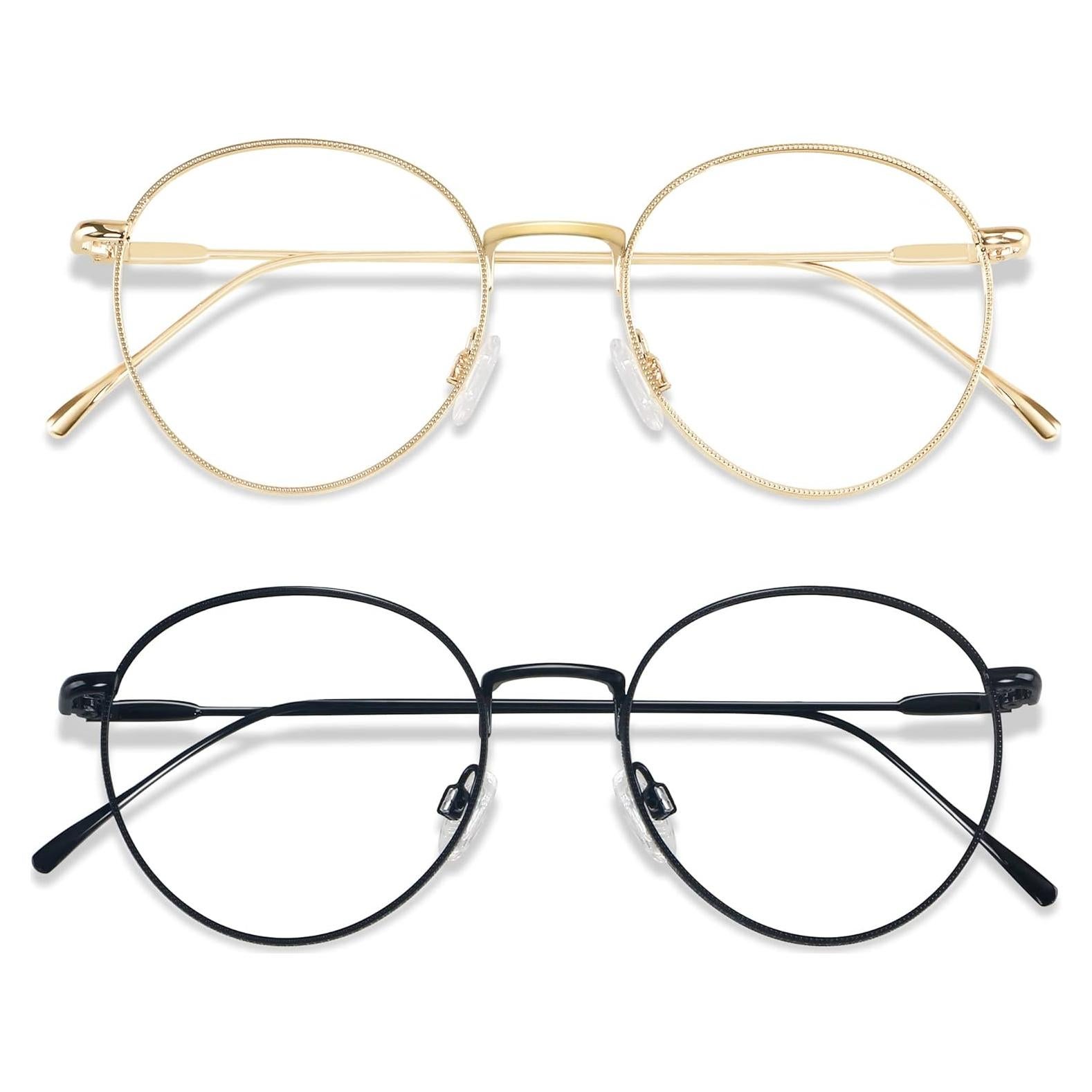 Gafas de bloqueo de luz azul ANDWOOD AR001 unisex 2pack oro+negro