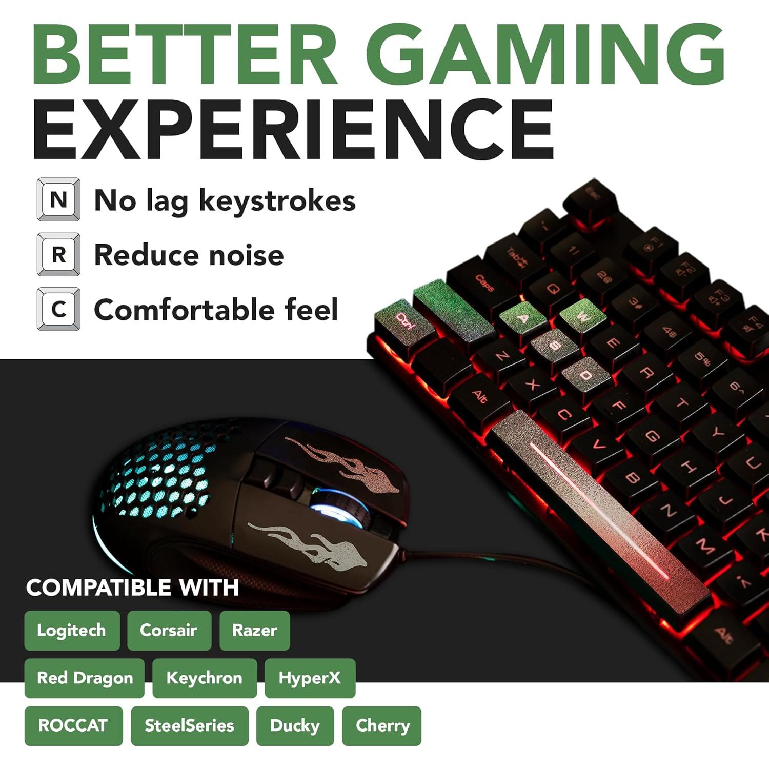 Dragon Grips Keyboard Grips 35 Pcs Clear Grip Tape Rubber Stickers for Mechanical Keyboards Backlit Keycaps Gaming Controller Rubberized Mouse Grip Tape for Razer & Logitech