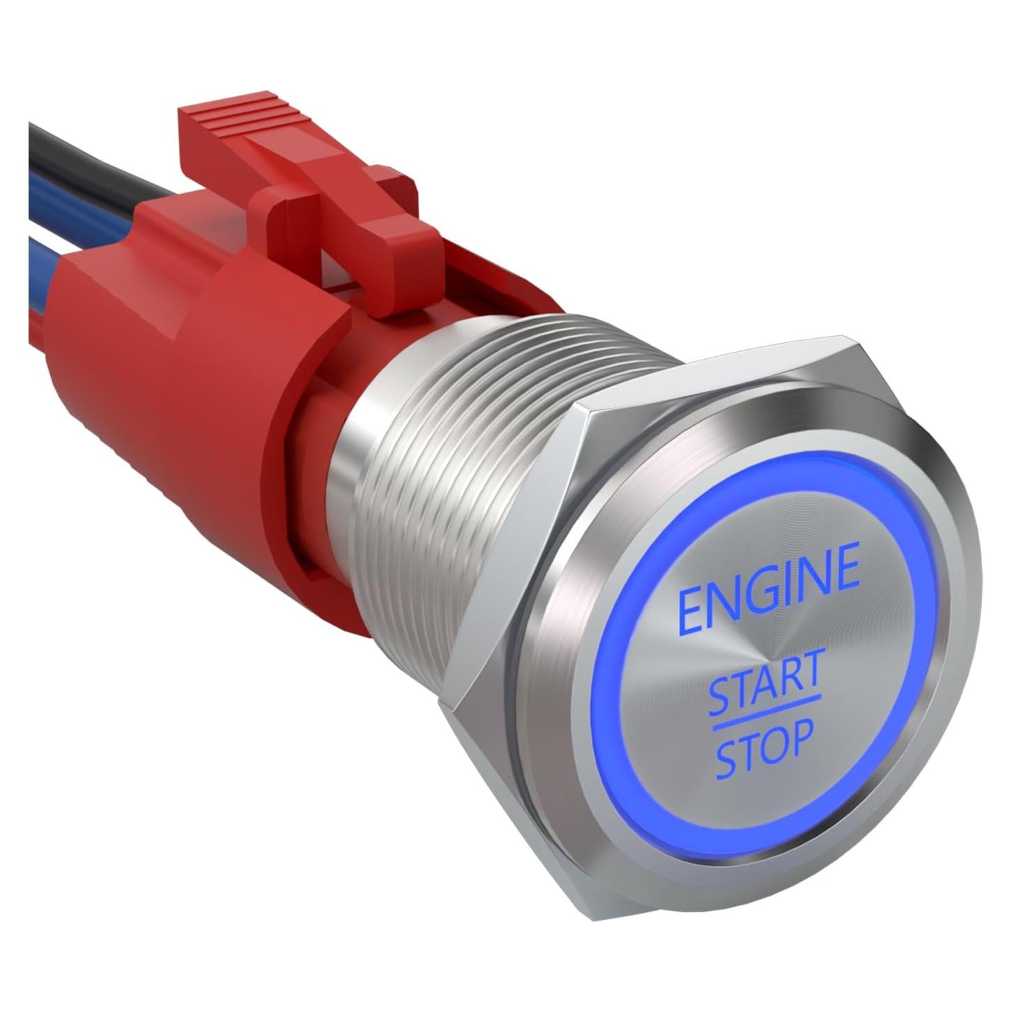 Interruptor de Arranque por Pulsador APIELE 12V LED Azul 19mm