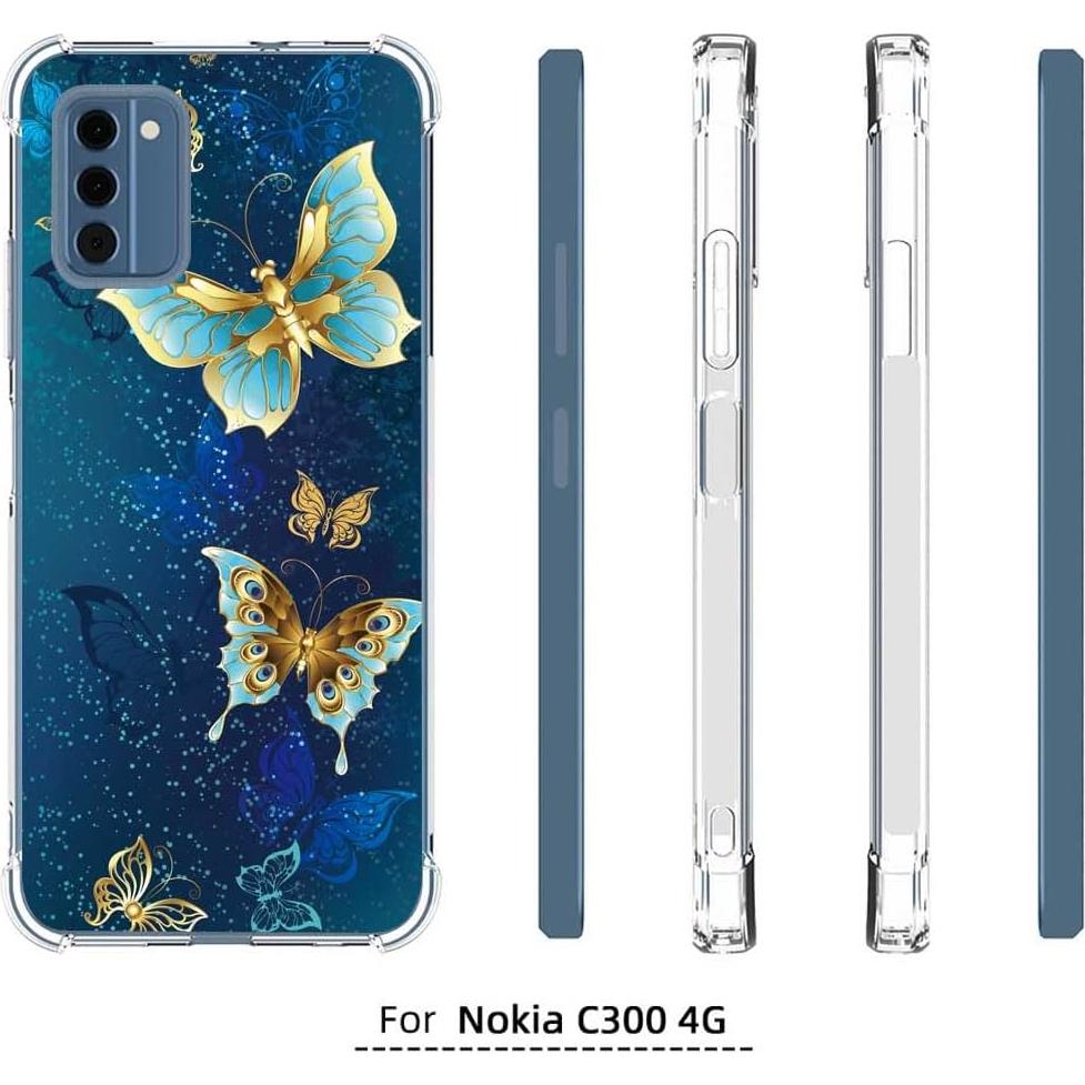 Funda TPU delgada FollmeAir para Nokia C300 4G 2023 - Mariposa