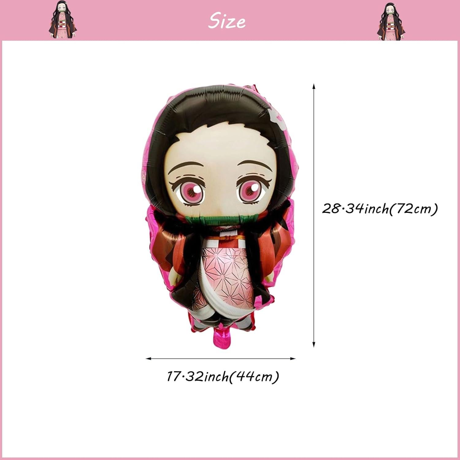 Educatgame Anime Balloon Doll, Large Foil Balloon for Birthday Party, Themed Party Decorations Supplies for Indoor and Outdoor (Pink)