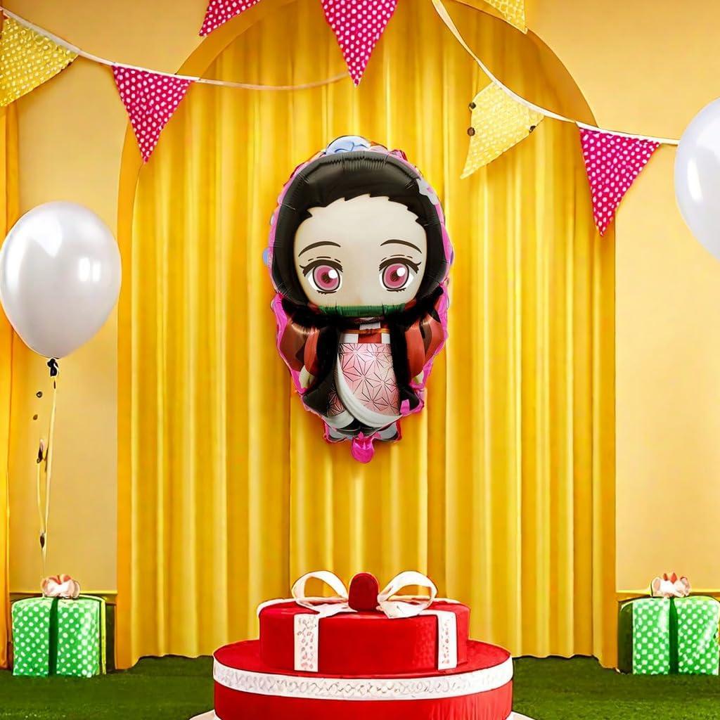 Educatgame Anime Balloon Doll, Large Foil Balloon for Birthday Party, Themed Party Decorations Supplies for Indoor and Outdoor (Pink)
