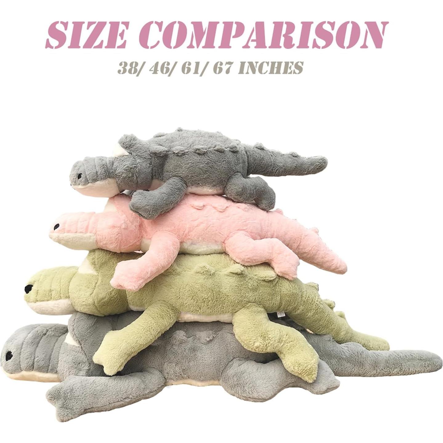 Almohada de Peluche Cocodrilo Hofun4U 170 cm Gris