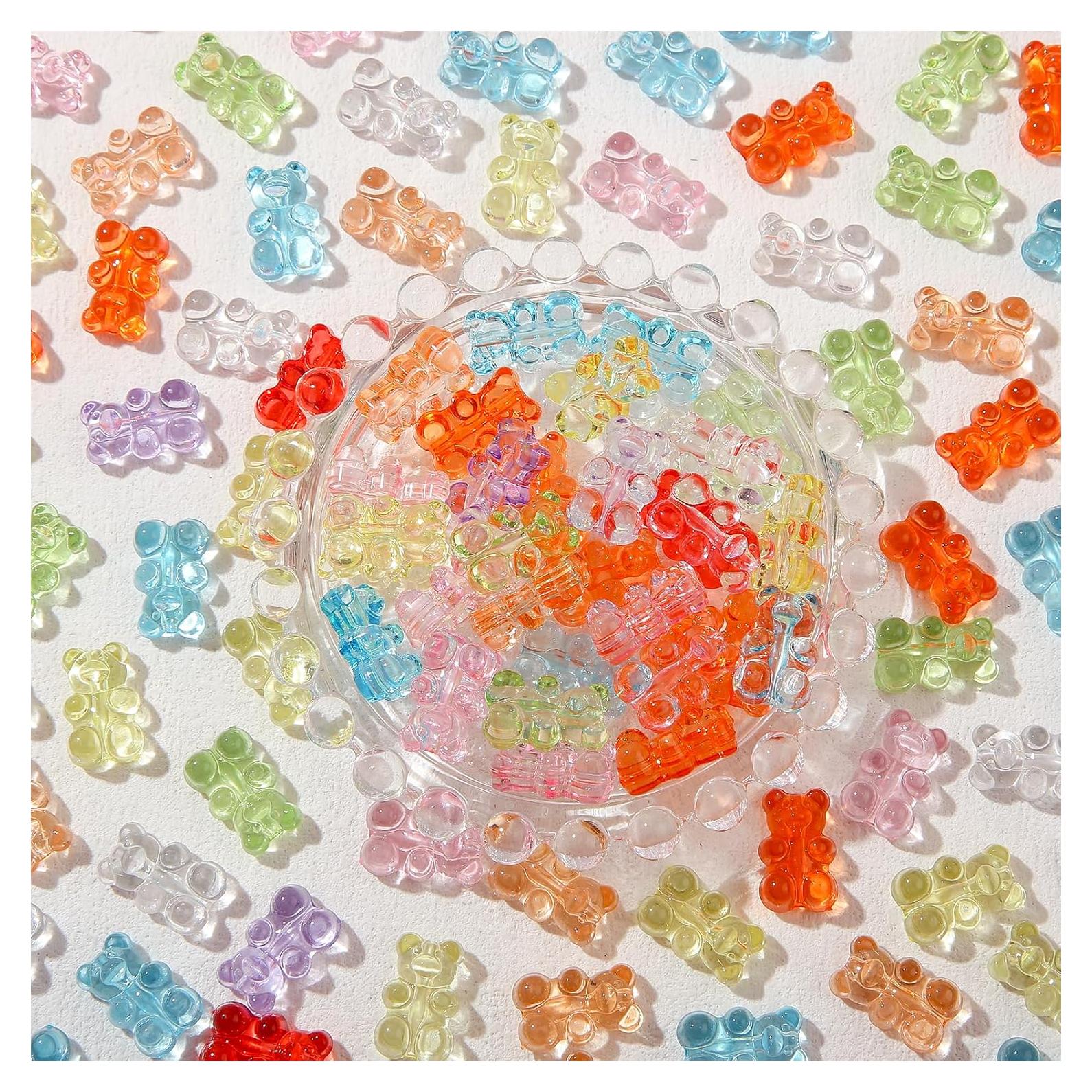 200 Perlas Acrílicas Transparentes Ositos BERMRO 1.2cm DIY
