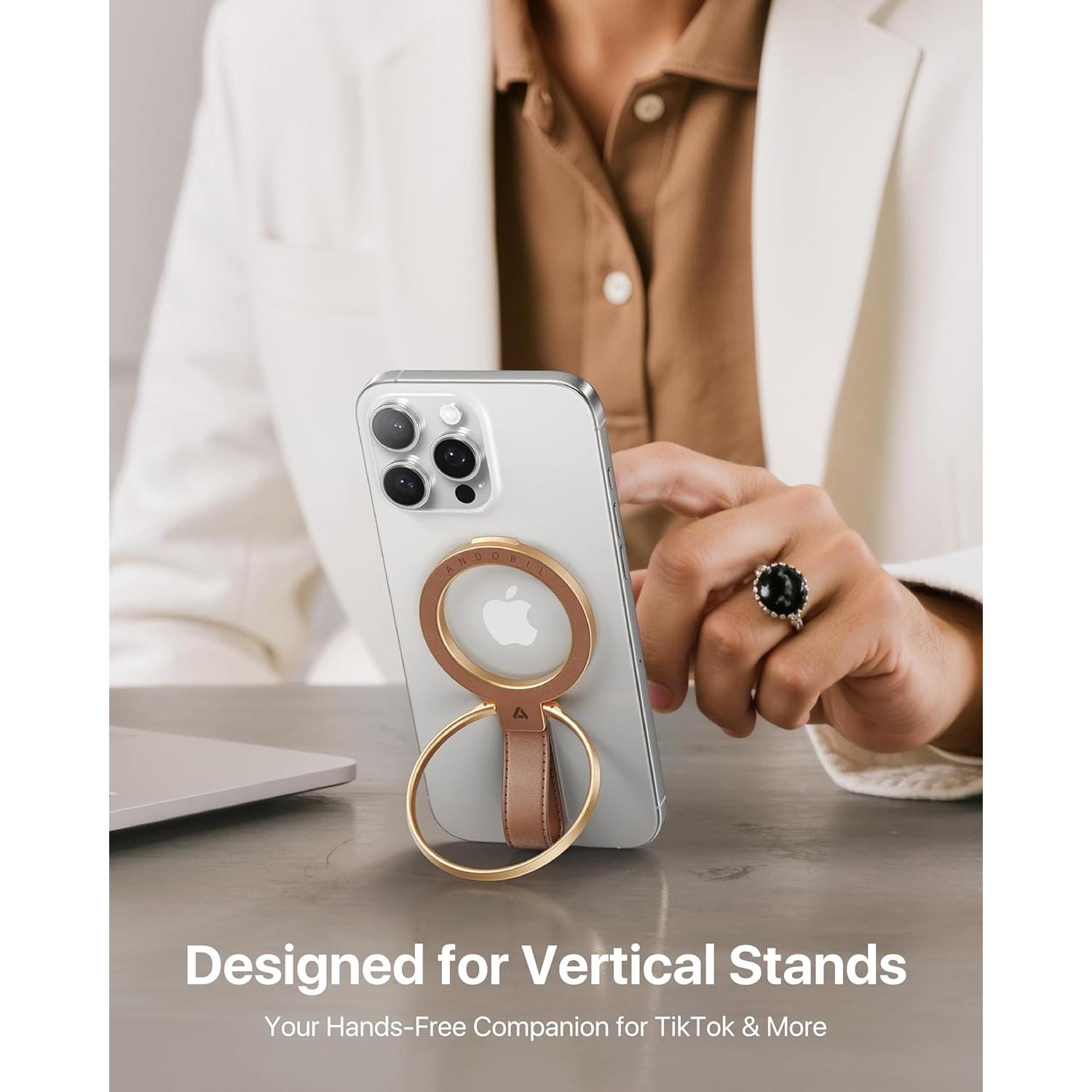 Soporte Magnético de Cuero Andobil MagSafe Ajustable 360°