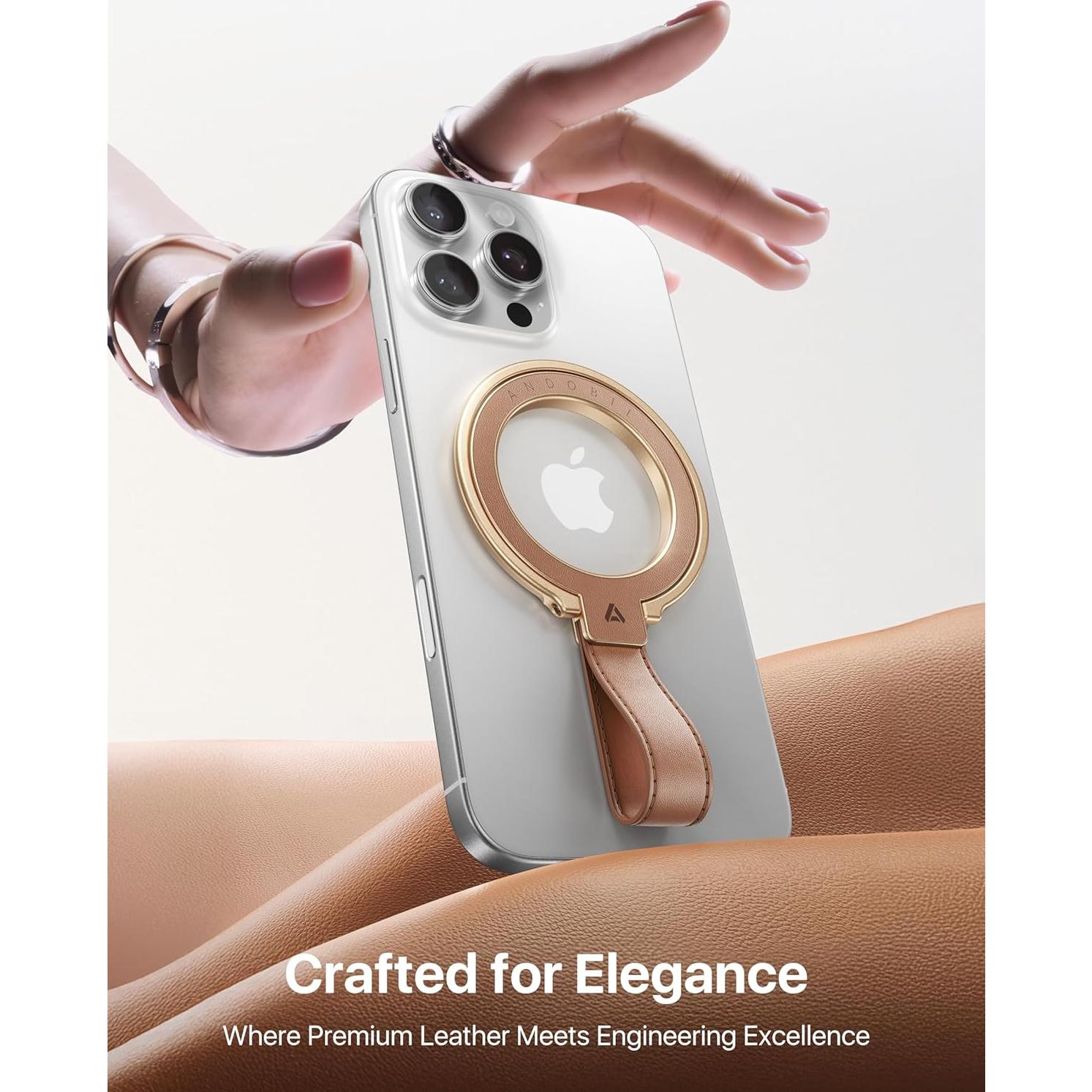 Soporte Magnético de Cuero Andobil MagSafe Ajustable 360°