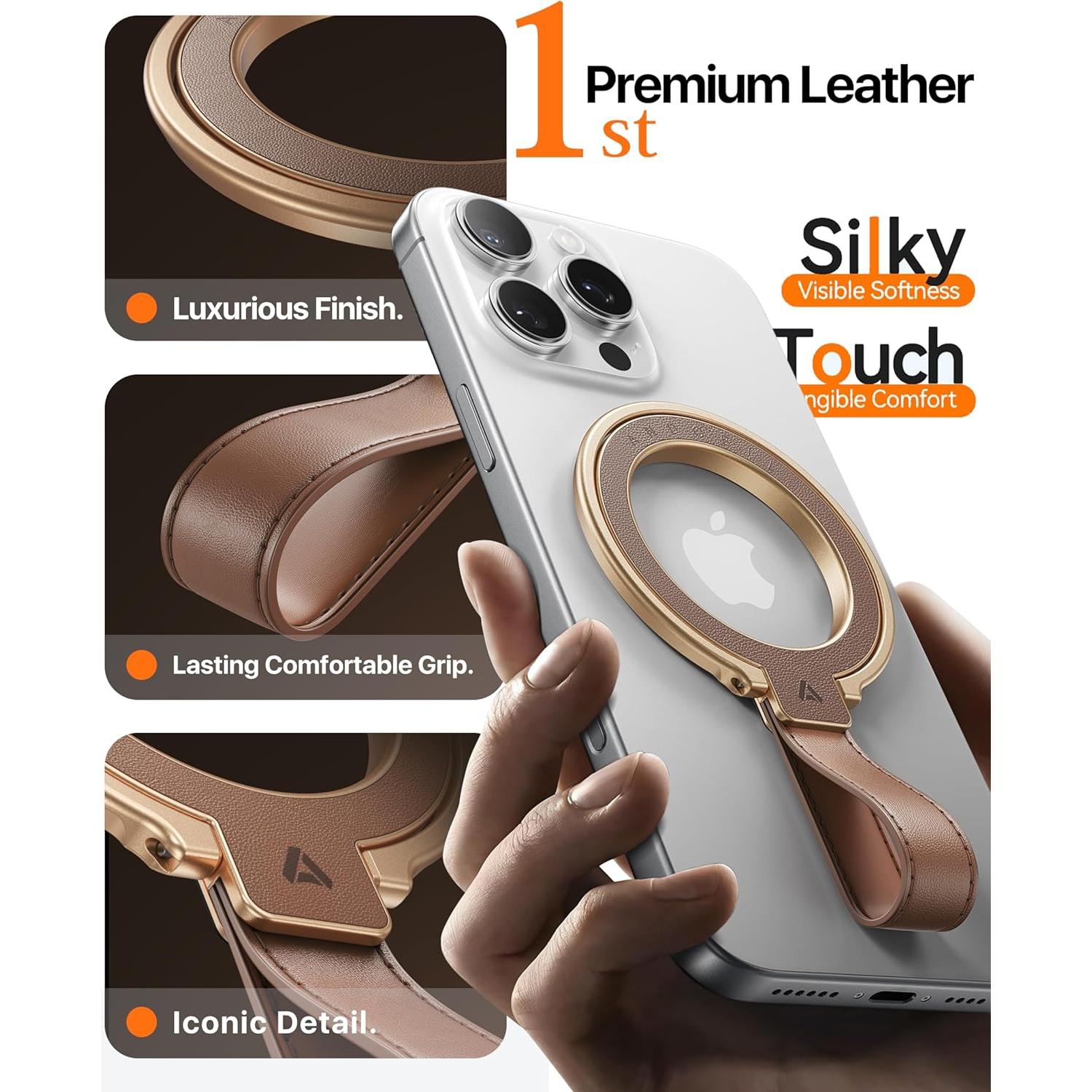 Soporte Magnético de Cuero Andobil MagSafe Ajustable 360°