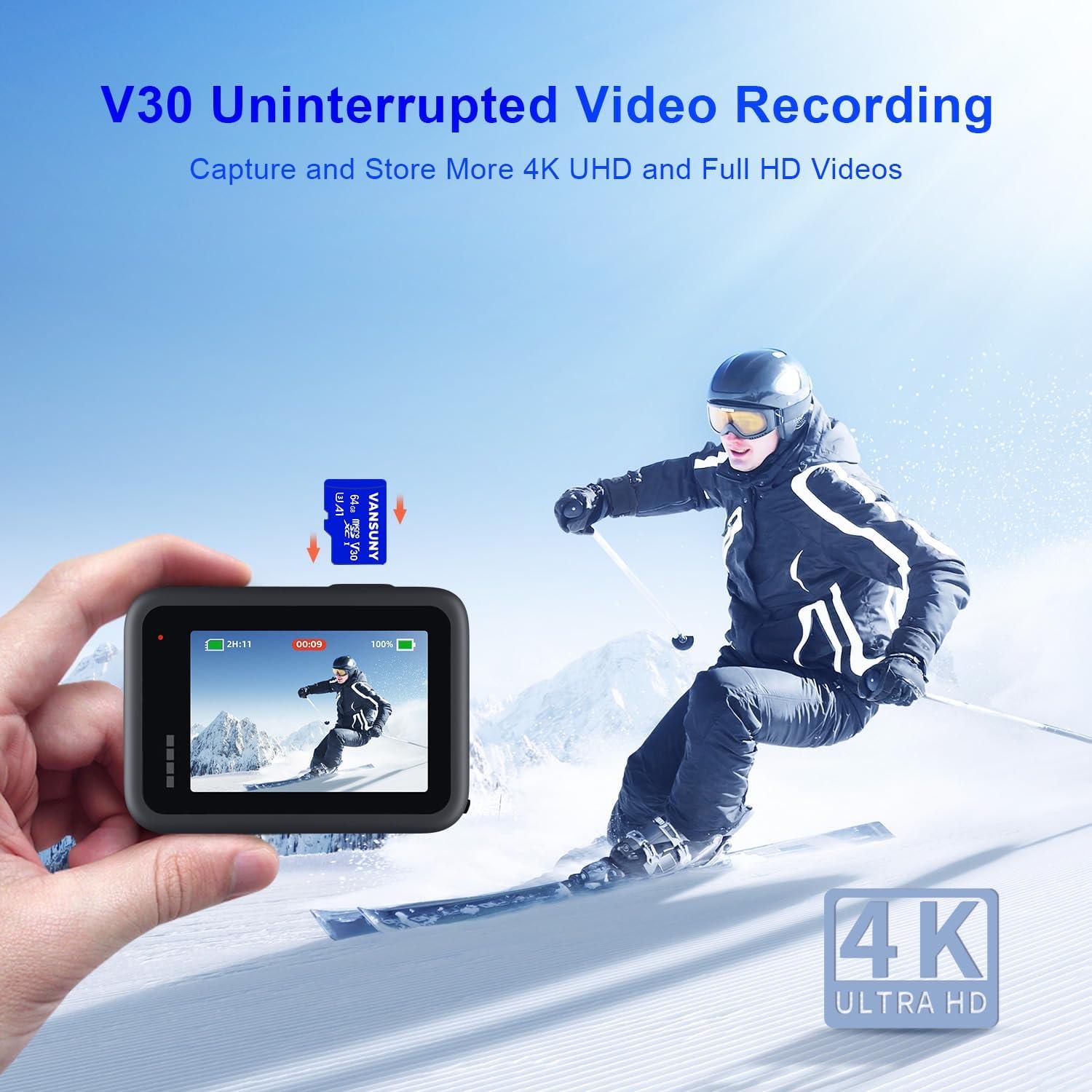 Tarjeta Micro SD 64GB Vansuny microSDXC UHS-I V30 A1 4K