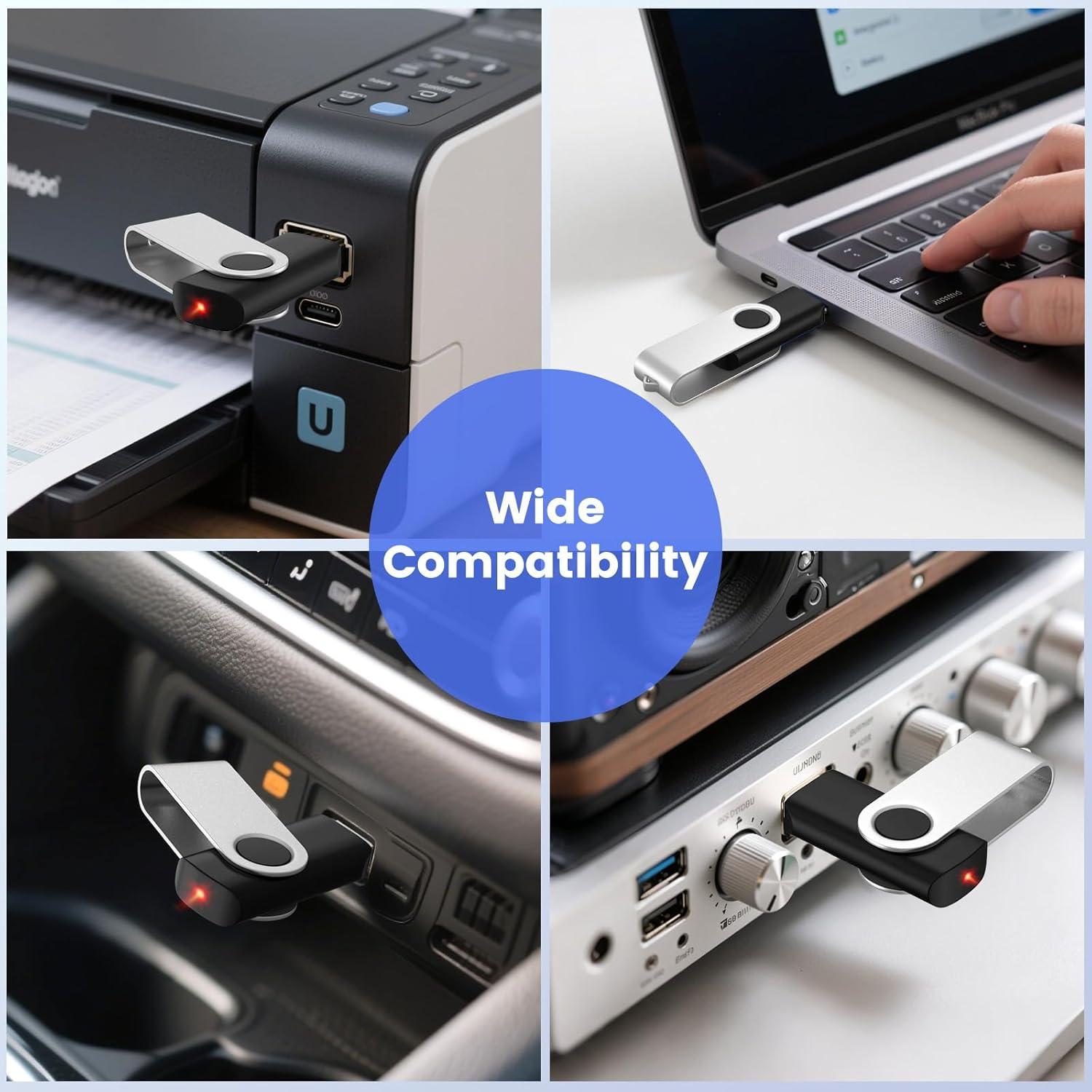 Paquete de 10 Unidades Flash ABLAZE 128MB USB 2.0 Negro