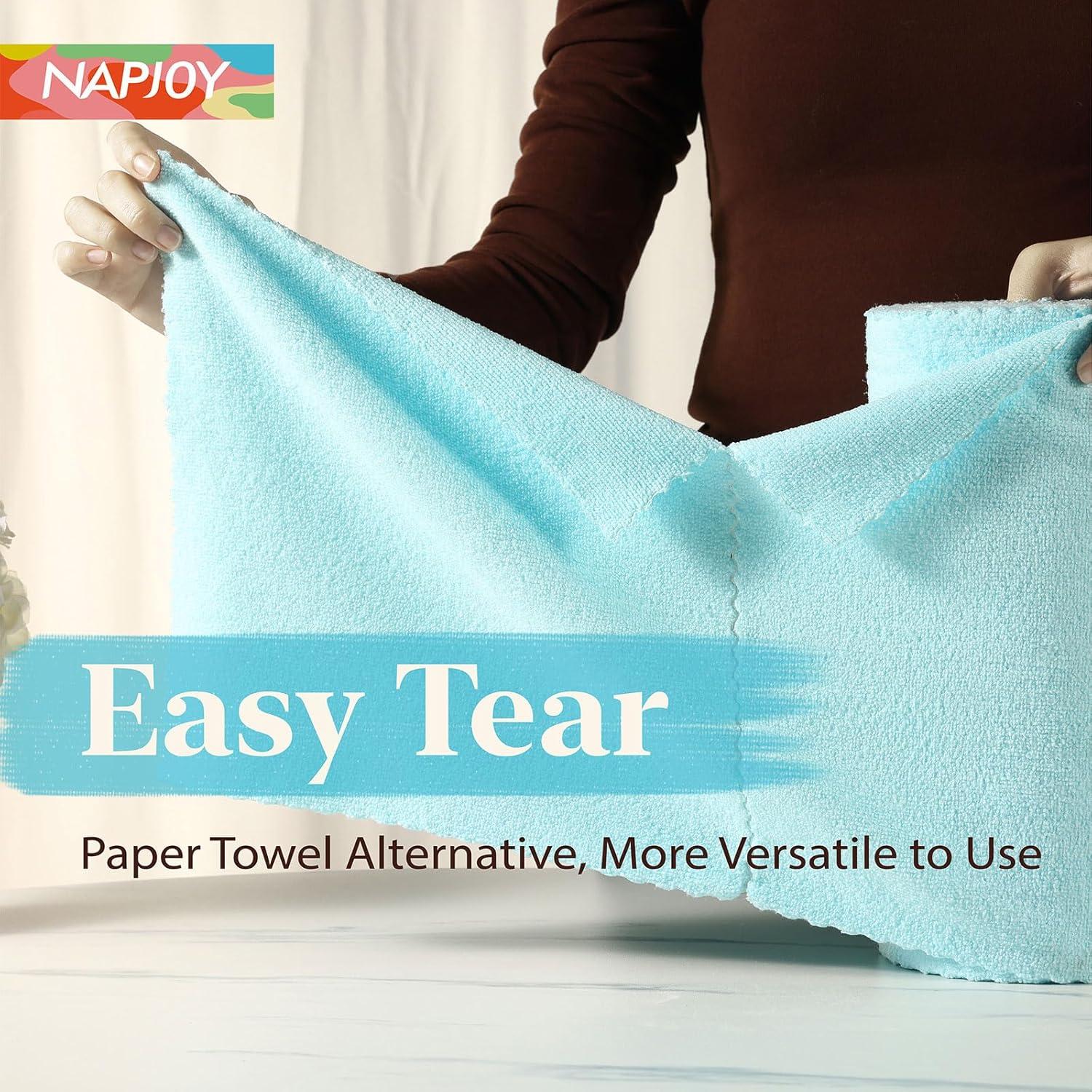 Rollo de paños de limpieza de microfibra Napjoy 75PK 30x30cm