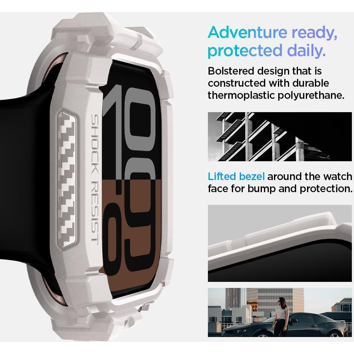 Funda Spigen Rugged Armor para Apple Watch Series 10 42mm TPU