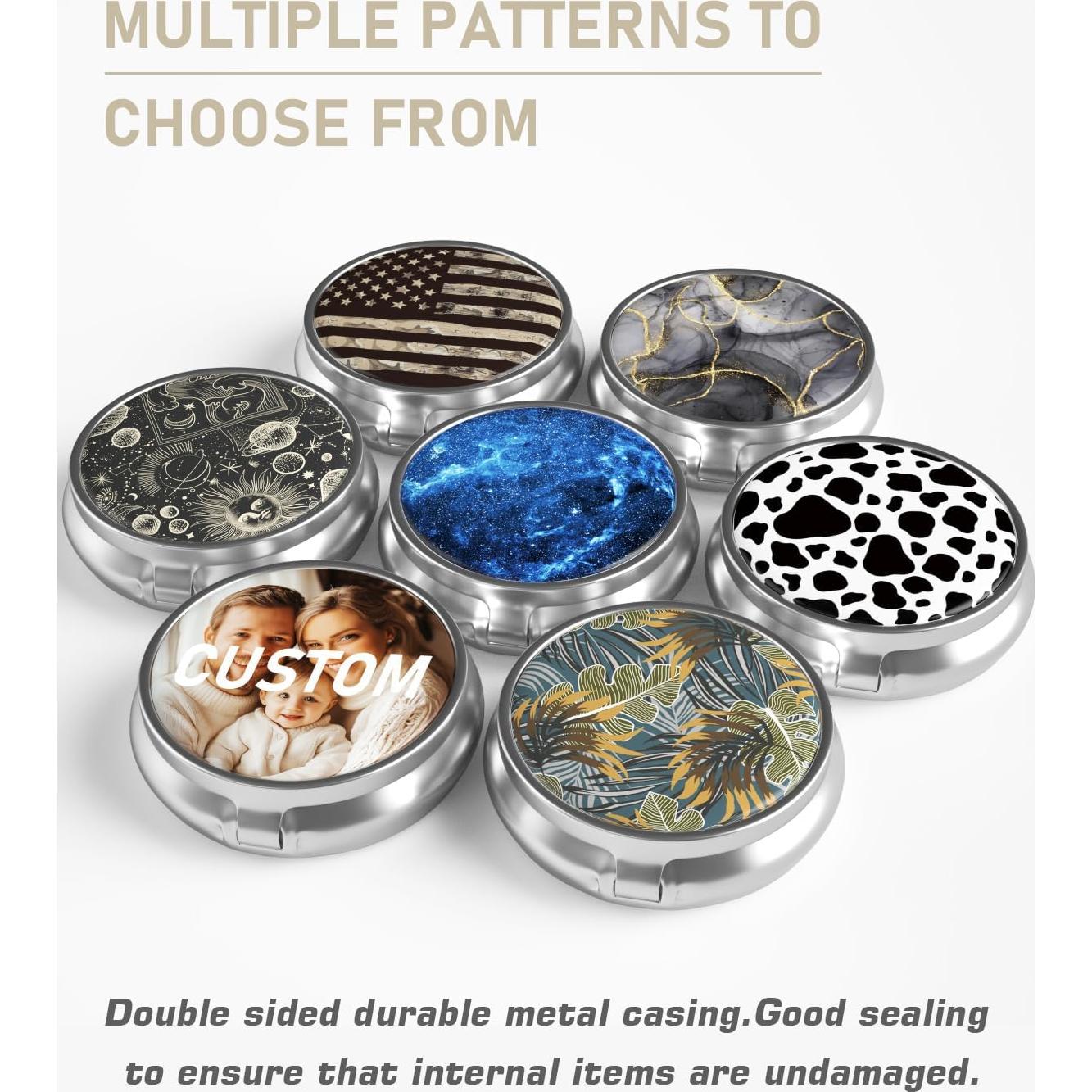 Caja de Pastillas Portátil Weaninyiu 3 Compartimentos Bandera Americana