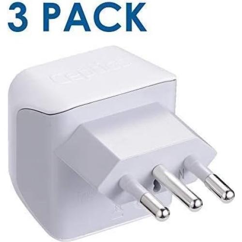 Adaptador de Viaje Ceptics Tipo L - Italia - Carga 6 Dispositivos