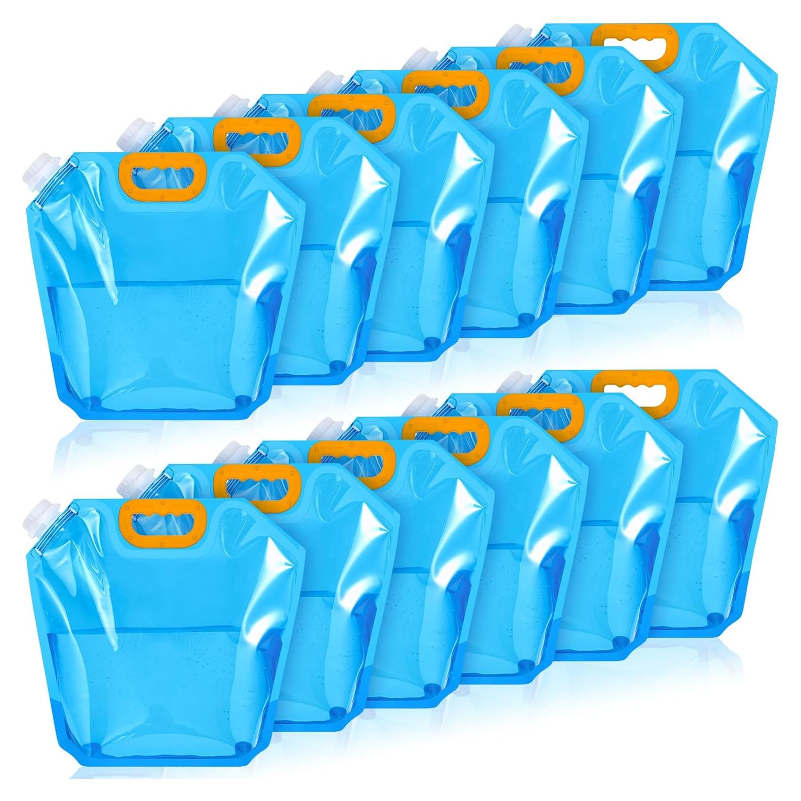 Tessco 12 Bolsas de Almacenamiento de Agua Colapsables 5L